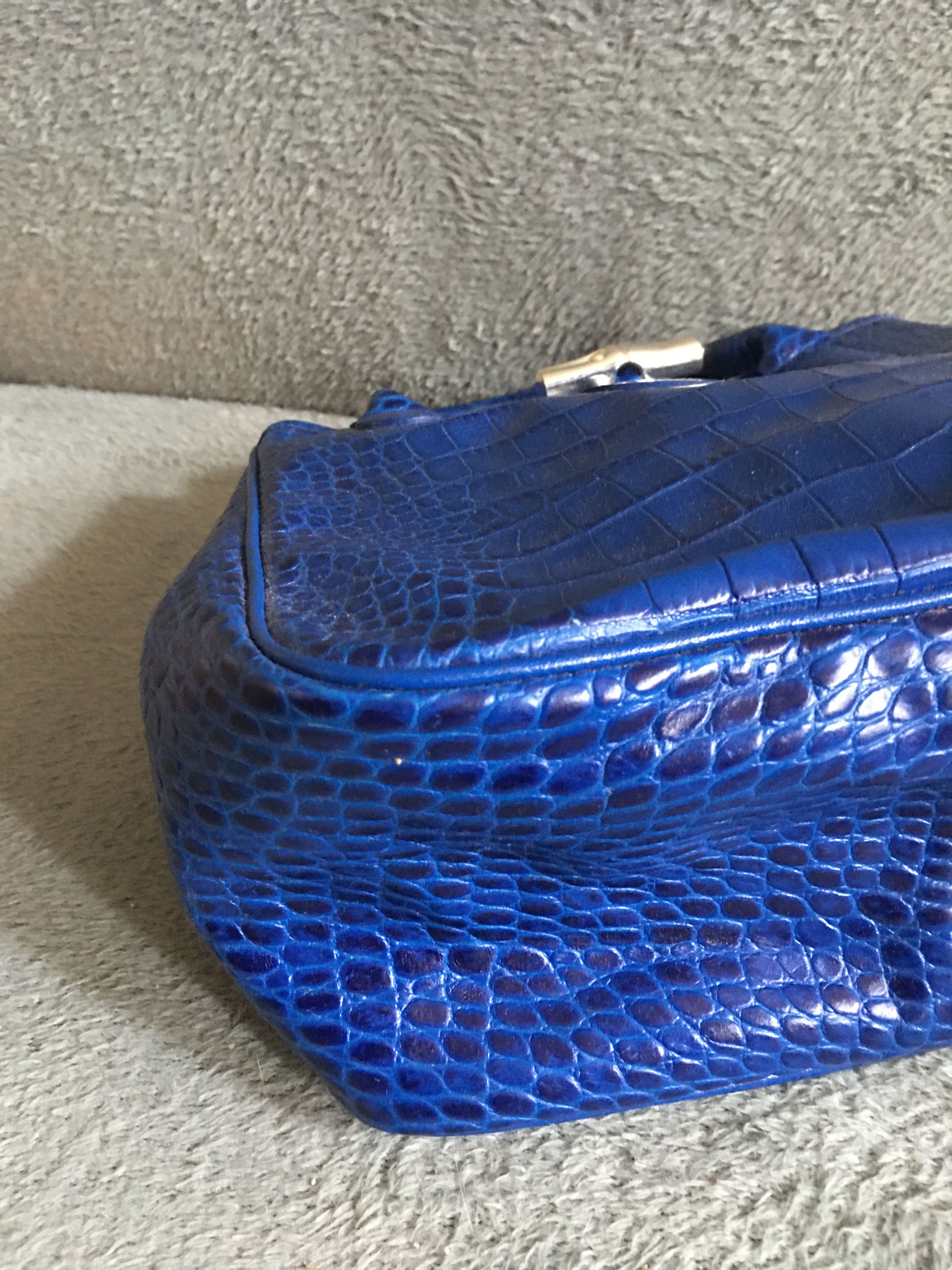 Longchamp LONGCHAMP Roseau Crocodile Embossed Leather Bag Handbag Size ONE SIZE - 10 Thumbnail