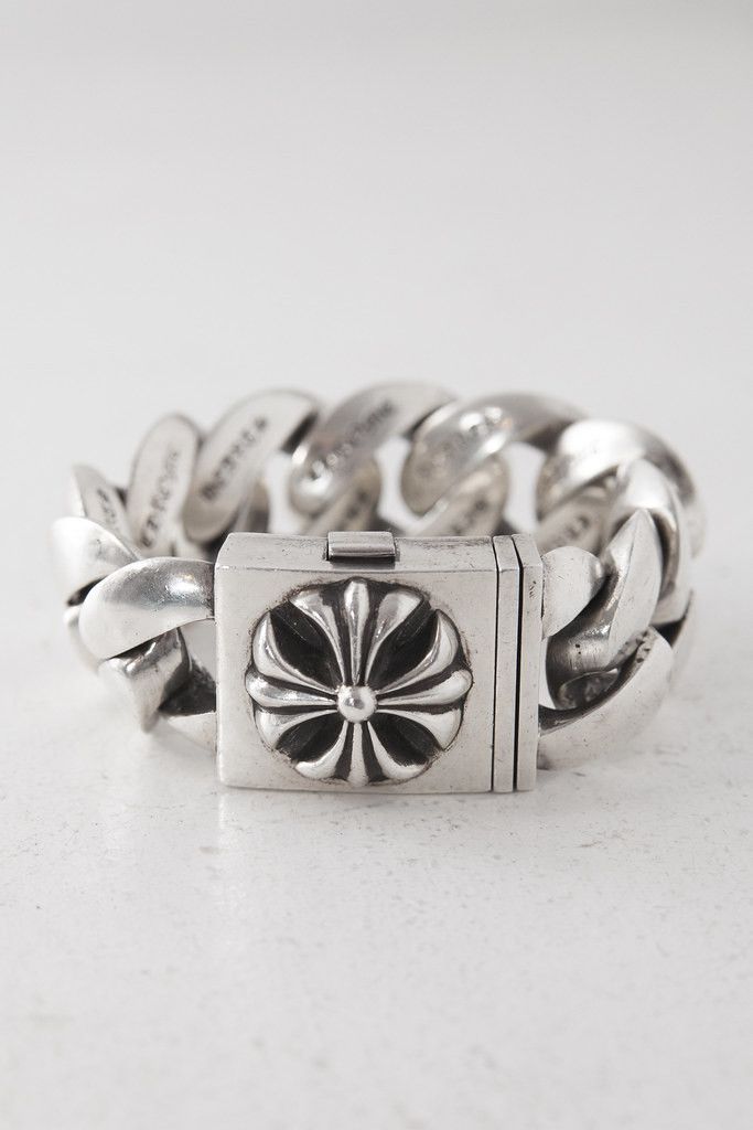 image of Chrome Hearts Xxl Cross Bracelet in Silver, Men's