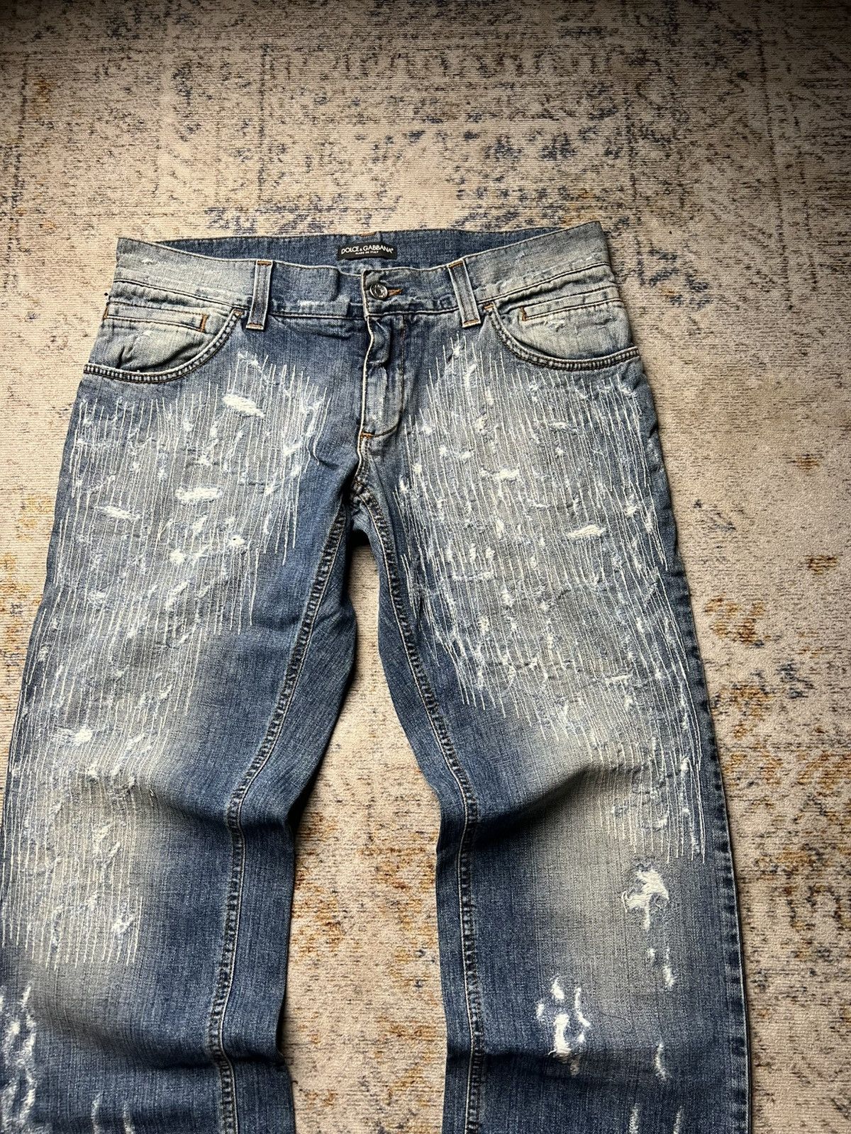 Dolce & Gabbana Dolce & Gabbana Boro Stitching Distressed Jeans Size US 35 - 4 Thumbnail