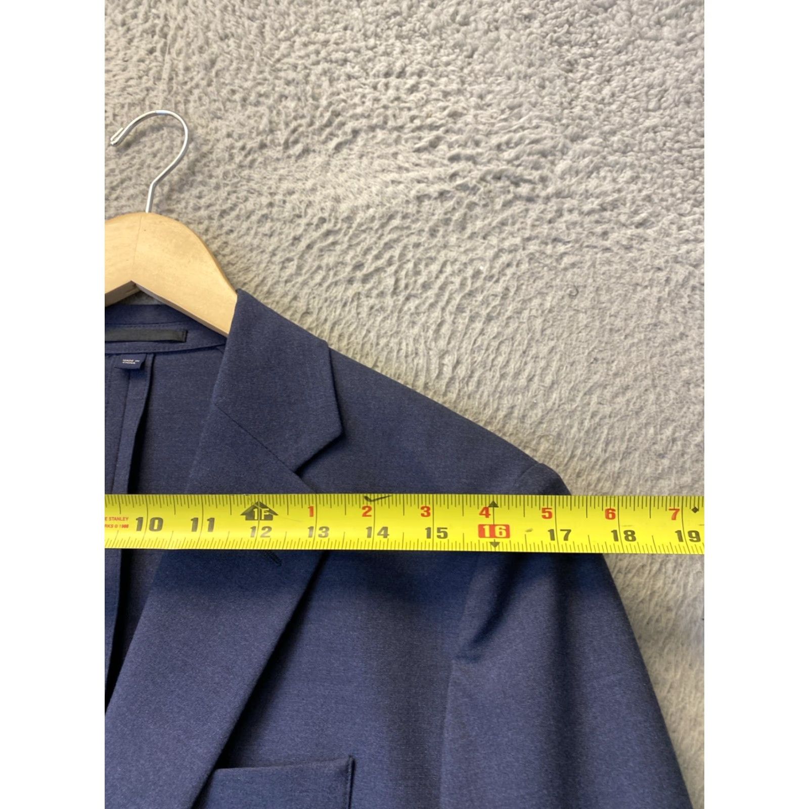 J.Crew J.CREW Blazer Mens 36S Blue Chambray Polyester Blend Slim Notch Lapel 2-Button Front Casual Wedding Party Business Size 36S - 3 Thumbnail