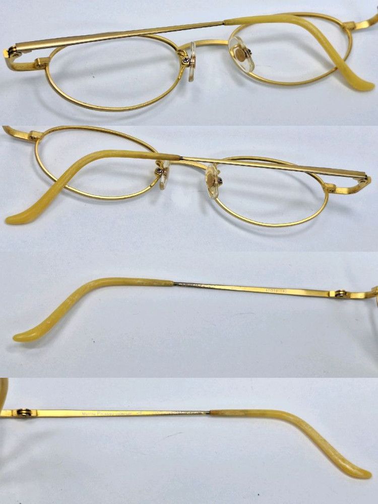 Vintage Marina Picasso Collection Oval Gold Glasses Frame 47-19 Size ONE SIZE - 8 Thumbnail