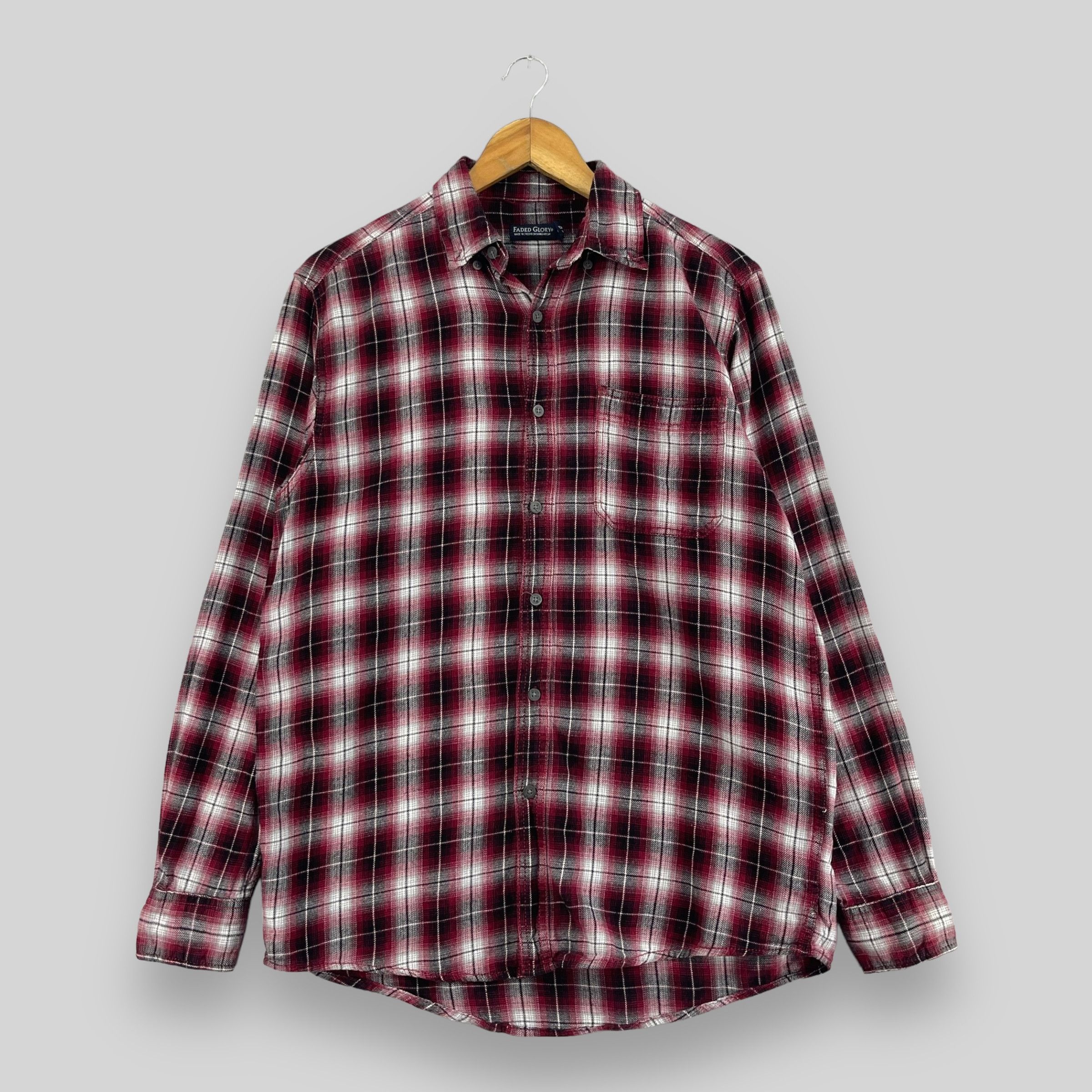 Flannel × Japanese Brand FADED GRLORY Plaid Checkered Shadow Red Button Up Flannel Size US S / EU 44-46 / 1 - 1 Thumbnail