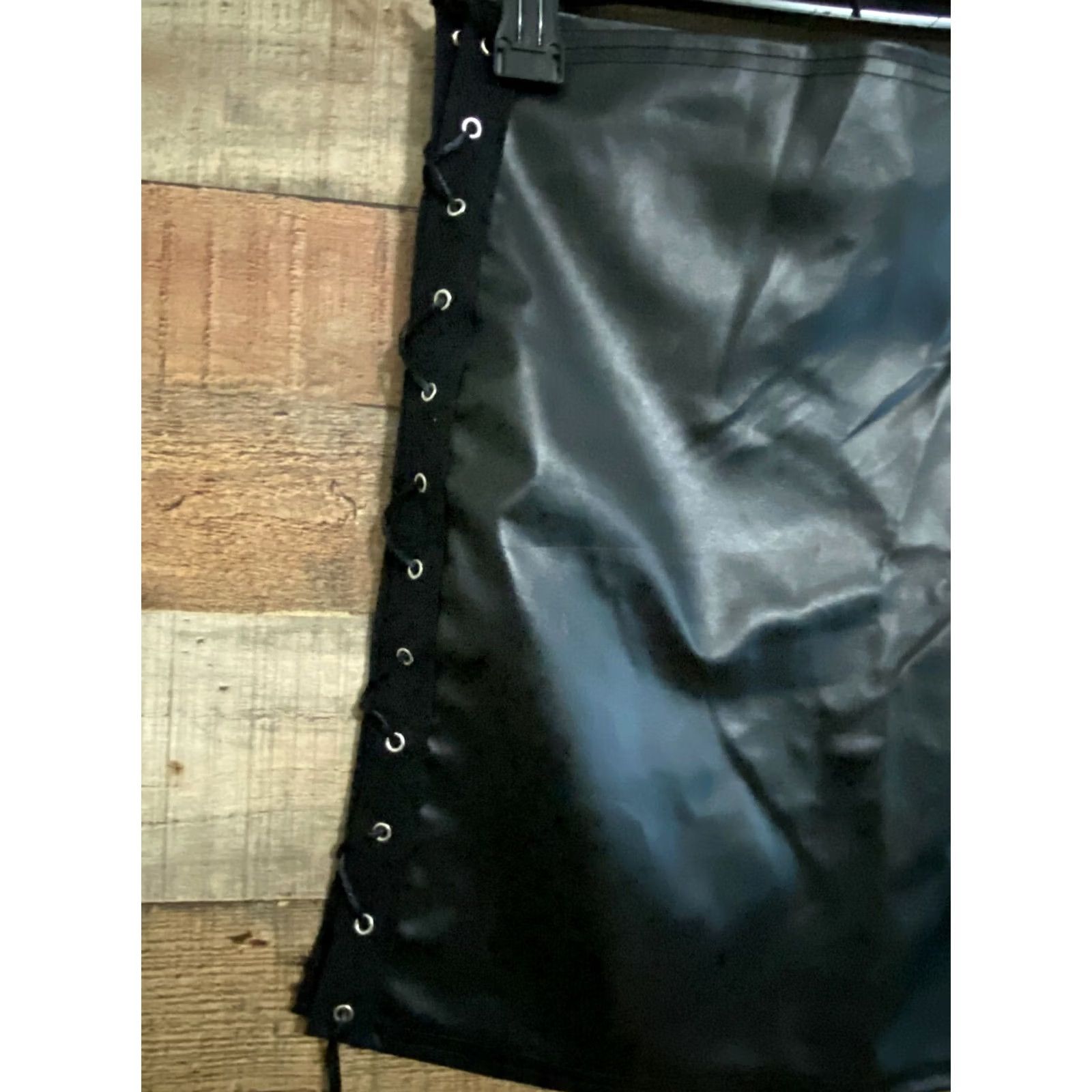 PrettyLittleThing VINTAGE PrettyLittleThing Womens Size 4 Faux Leather Lace Up Mini Skirt Size 27" / US 4 / IT 40 - 2 Thumbnail