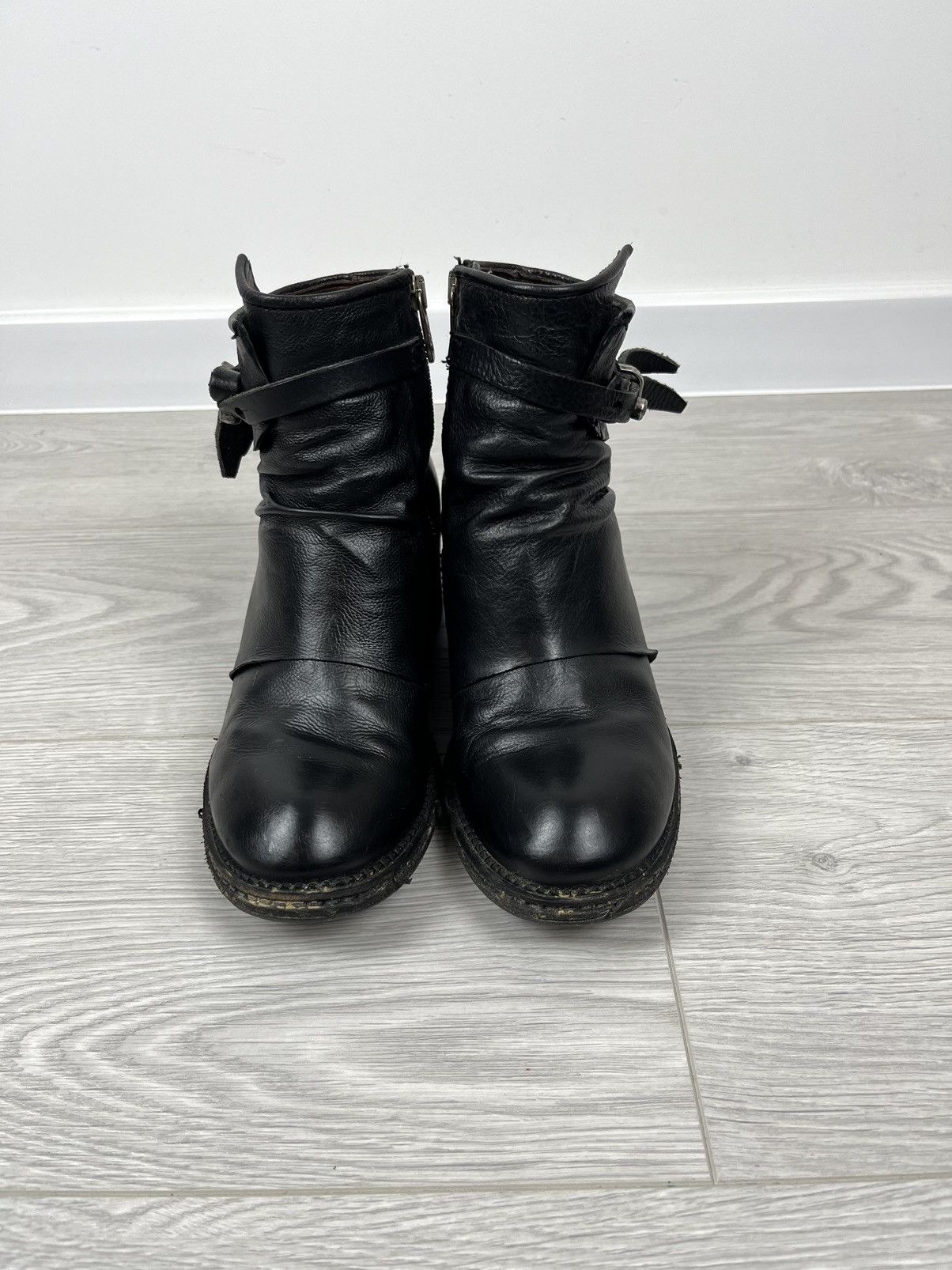 A.S.98 × Leather Airsteps A.S. 98 Black Leather Heel Zip Avante Garde Boots Size US 7 / IT 37 - 6 Thumbnail
