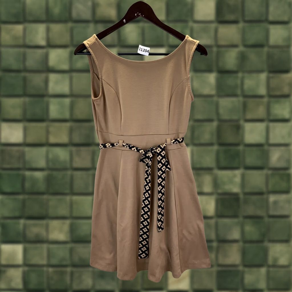 Vintage Monteau Beige Pleated Front Sleeveless Women’s Dress Medium-11204 Size M / US 6-8 / IT 42-44 - 1 Thumbnail