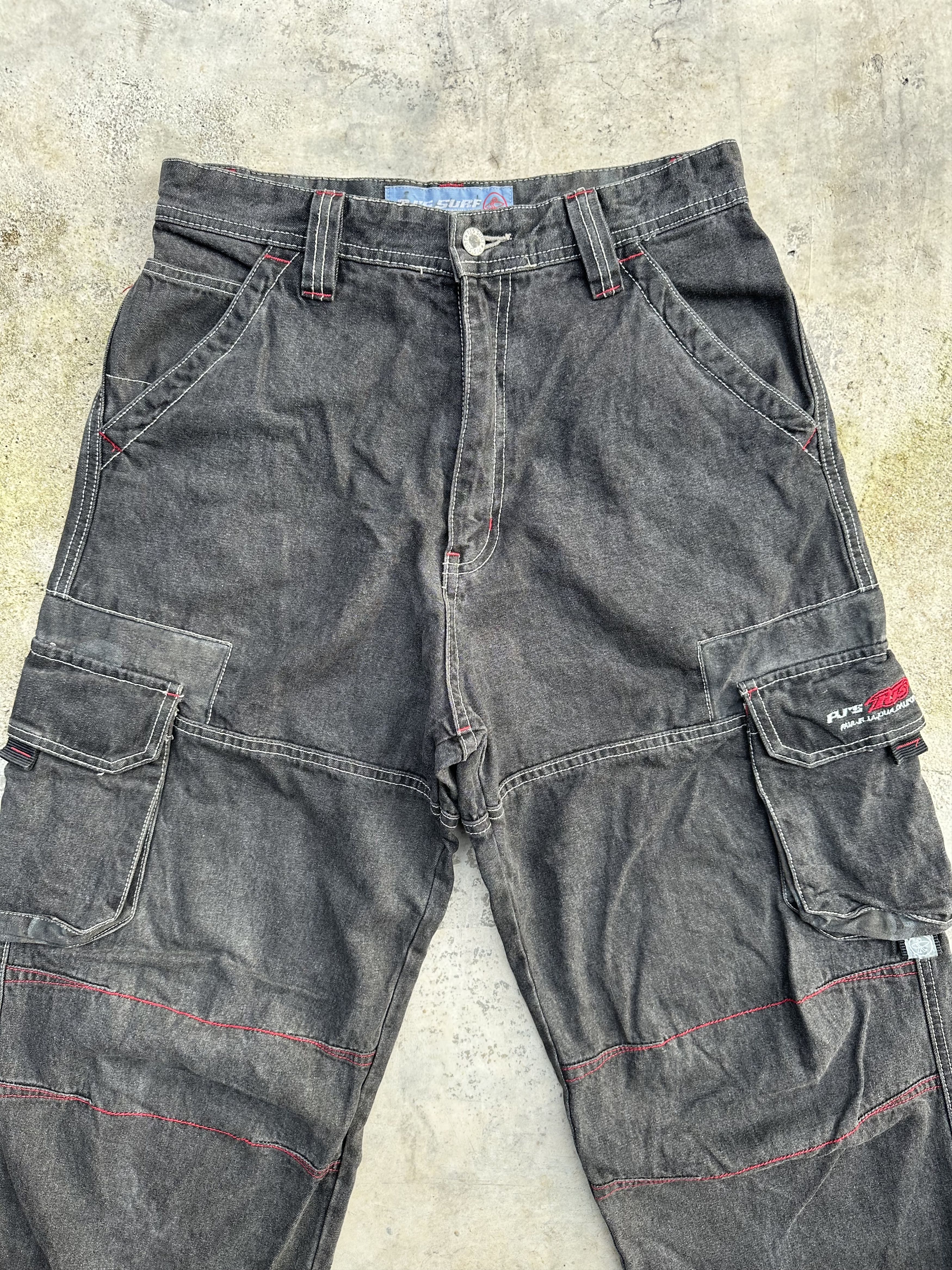 JNCO Vintage 90s Pj’s Surf Baggy Denim Multi Pocket Jeans Size US 29 - 4 Thumbnail