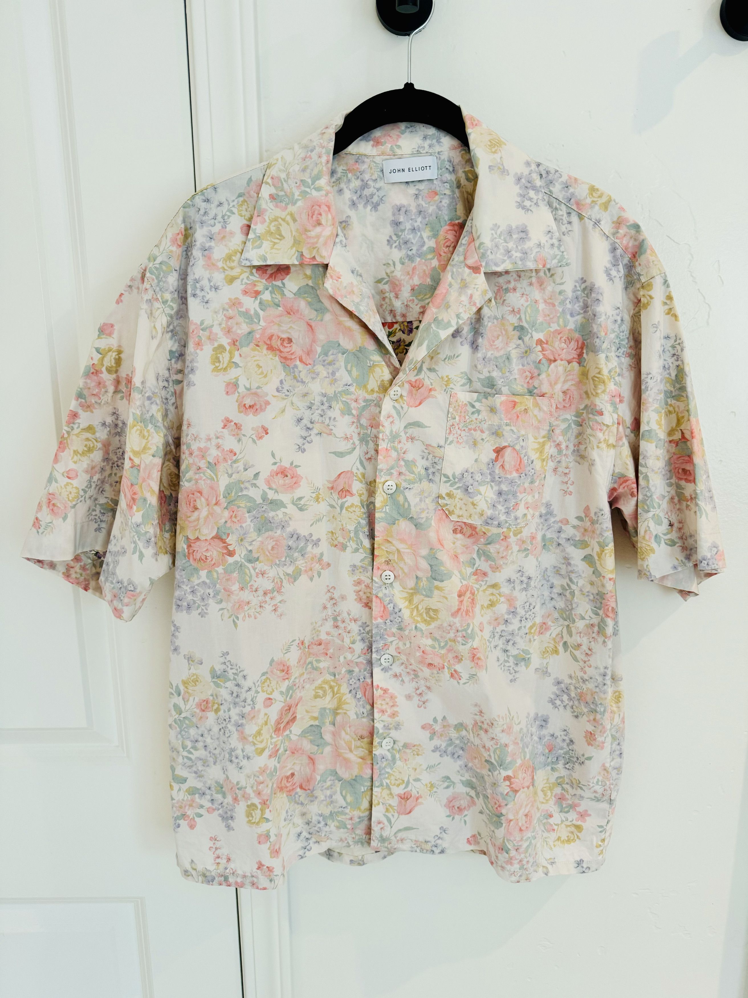 image of John Elliott Grail! Je Camp Ss (Ivory Tuscan Floral) NWOT in Beige, Men's (Size Medium)