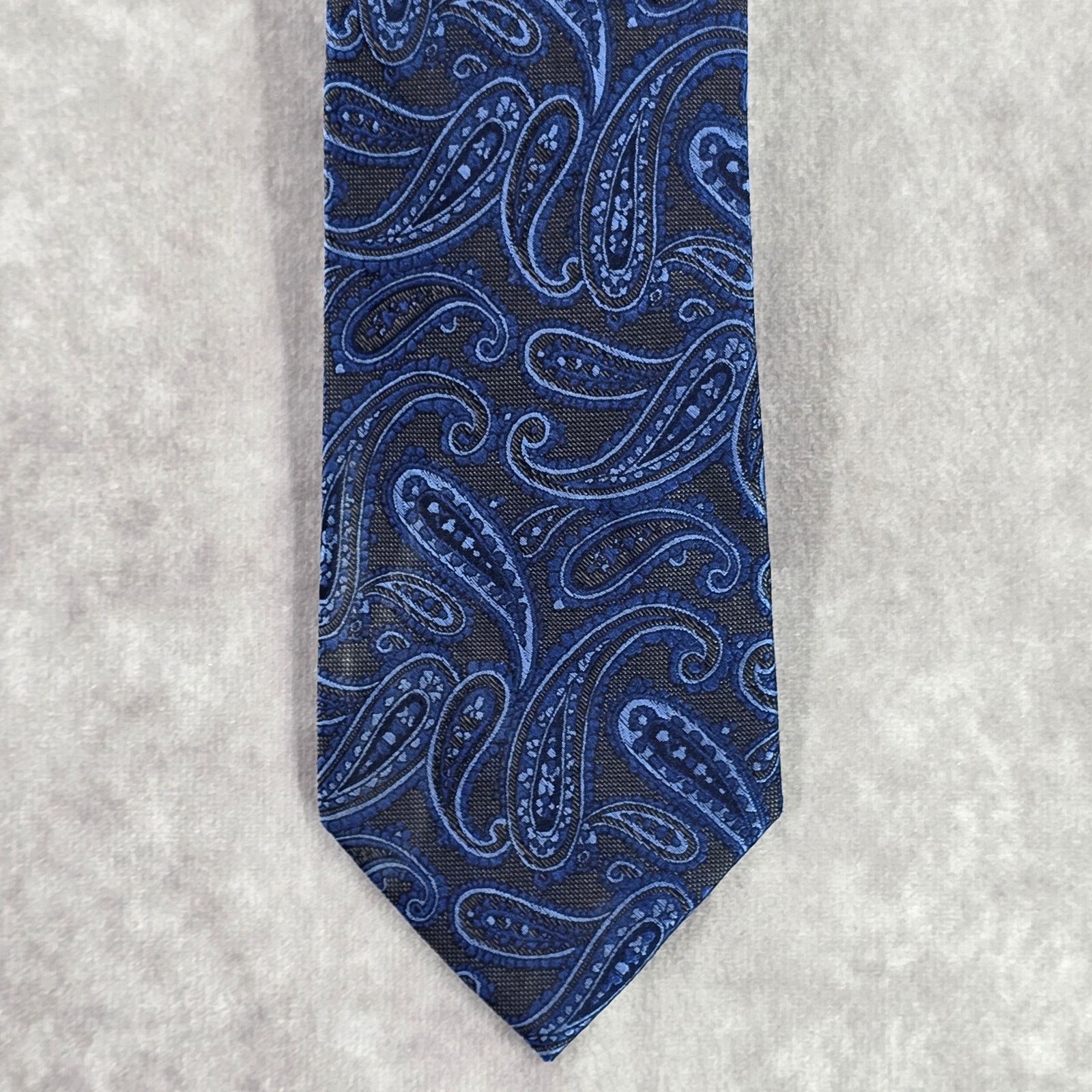Other Pronto Como Blue Paisley Floral 100% Silk Men's Neck Tie Size 30 - 1 Thumbnail