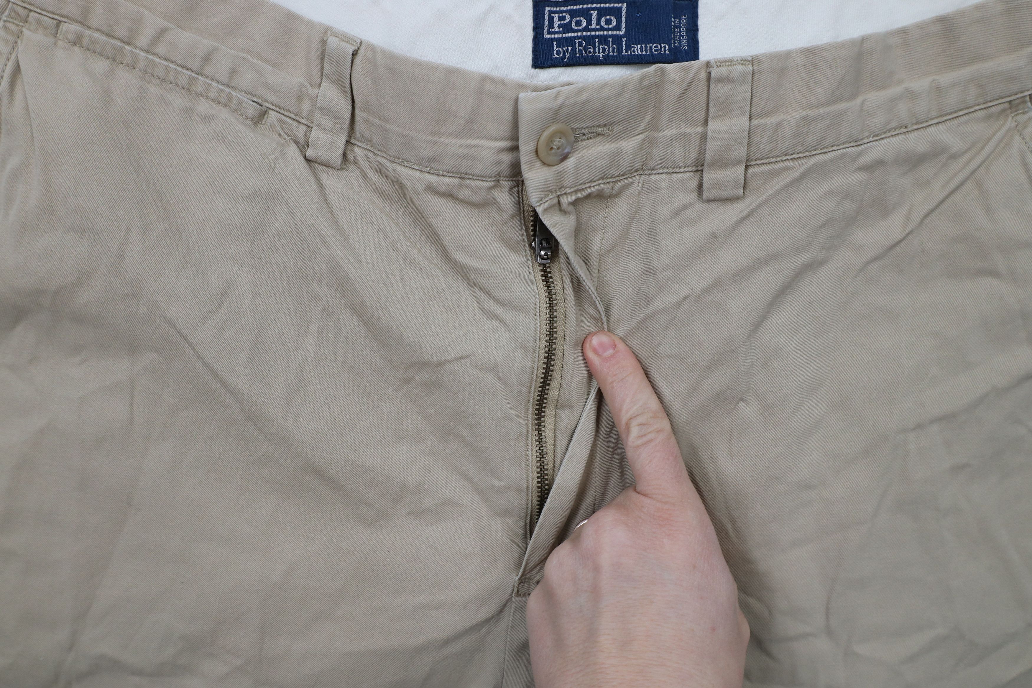Ralph Lauren × Vintage Vintage 90s Ralph Lauren Wide Leg Chino Pants Cotton Beige Size US 33 - 5 Thumbnail