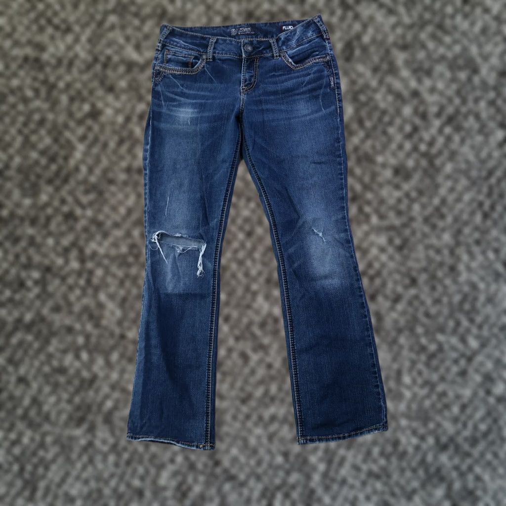 Silver Jeans Co. Silver Jeans Suki Bootcut Jeans Women 31x31 Blue Denim Stretch Regular Slim 5-Pocket Modest Rise Mid Vintage No Size 24" / US 00 / IT 34 - 1 Thumbnail