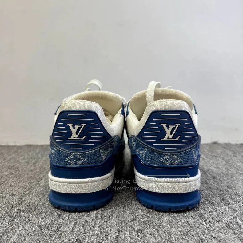 Louis Vuitton Louis Vuitton Blue Denim Trainer Sneakers. Size US 6 / EU 39 - 3 Thumbnail