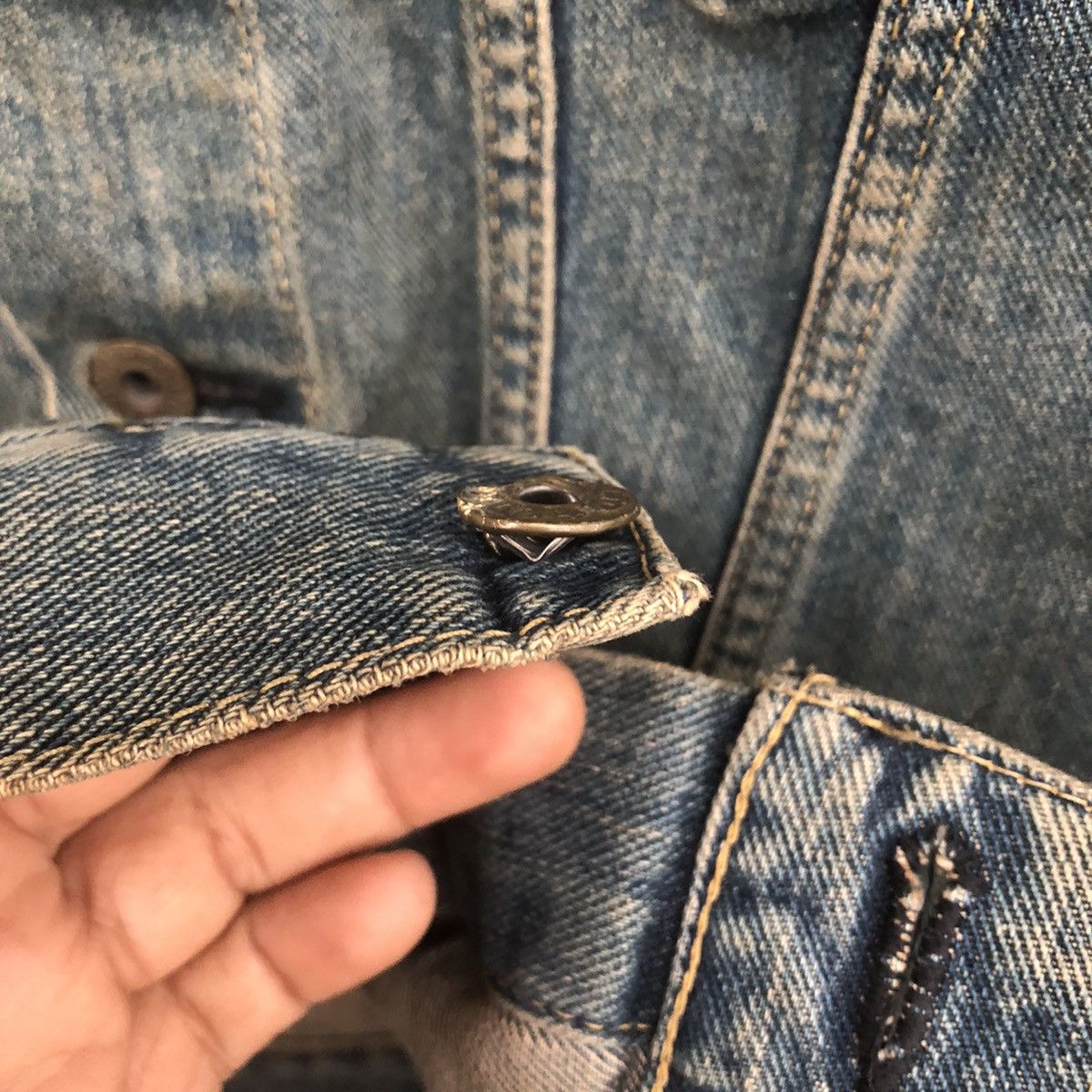 Edwin × Japanese Brand 90’ Edwin 100% Cotton Sanforized Denim Jacket Size US L / EU 52-54 / 3 - 5 Thumbnail