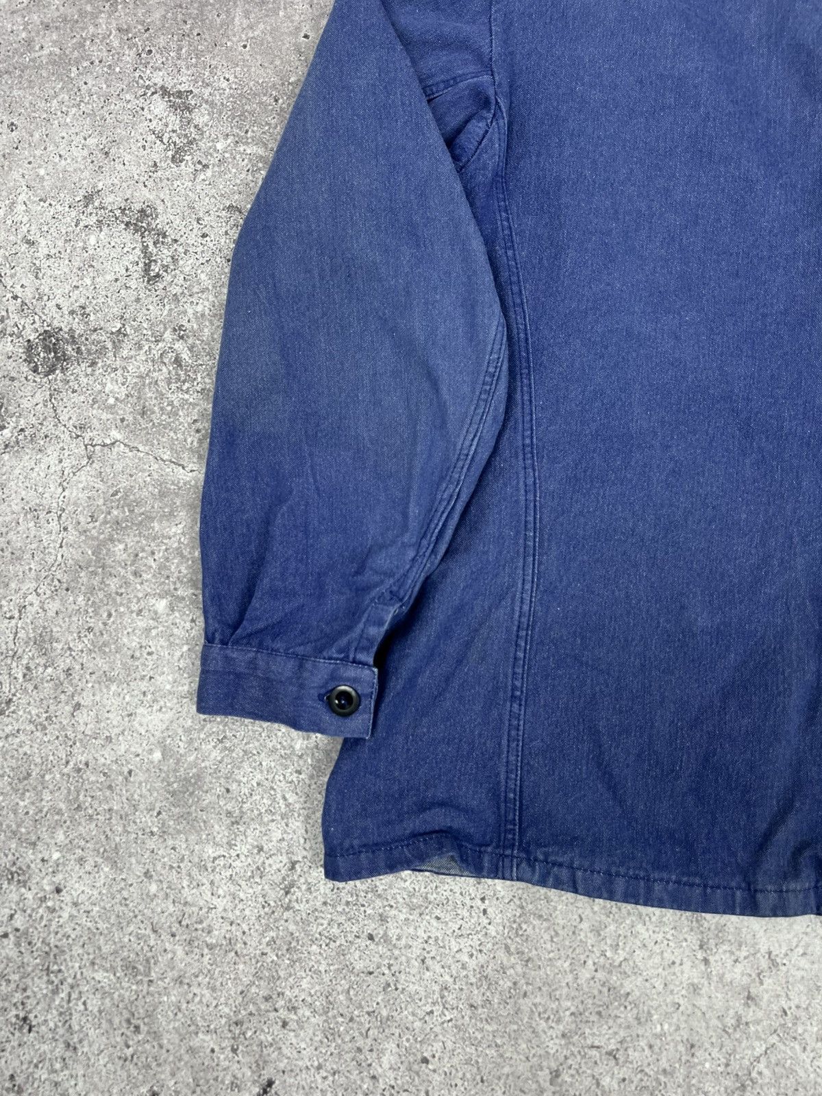 Other Vintage French Worker Work Jacket Cotton Blue Size US XL / EU 56 / 4 - 19 Thumbnail