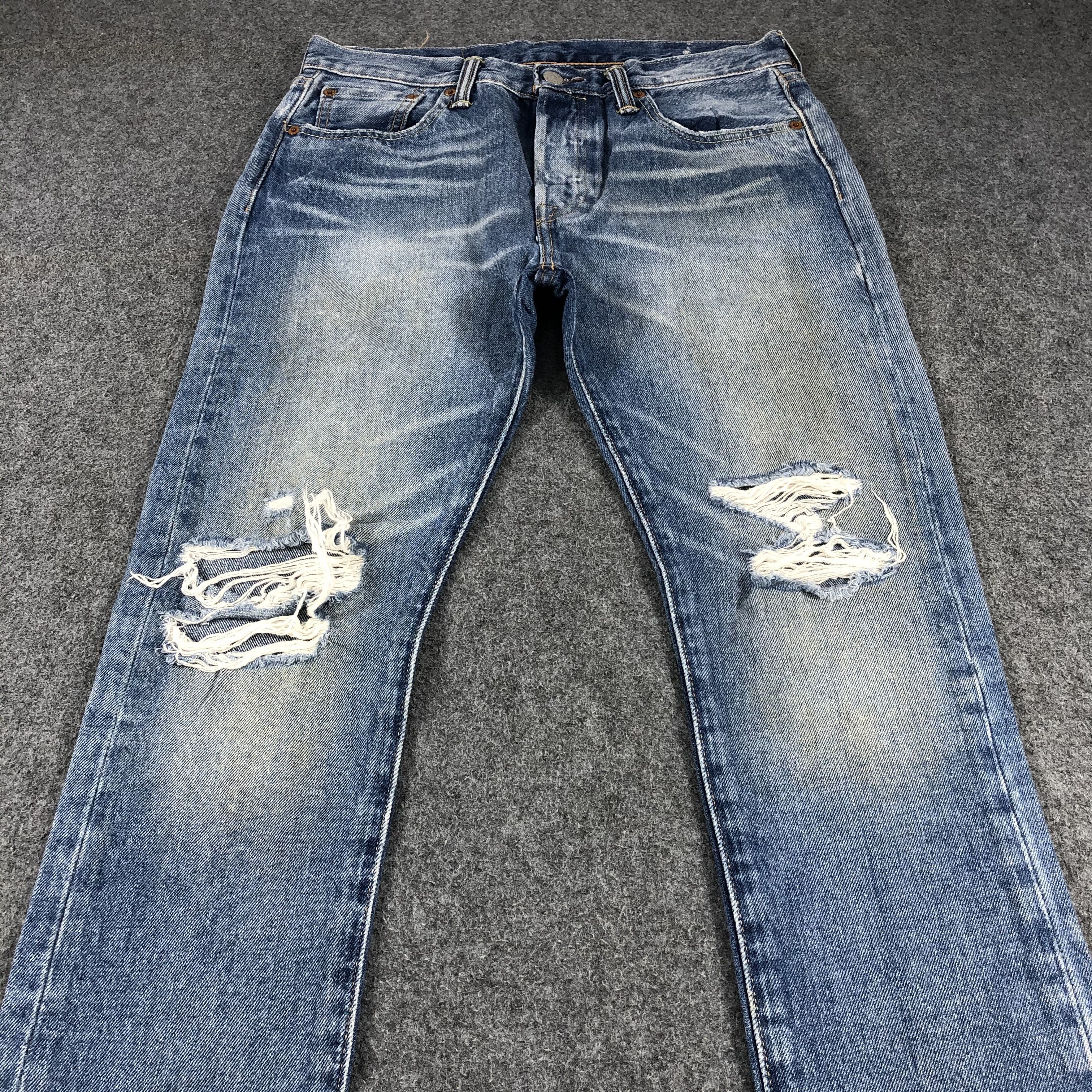 Levi's Distress Levis 501 Jeans-JM838 Size US 31 - 3 Thumbnail
