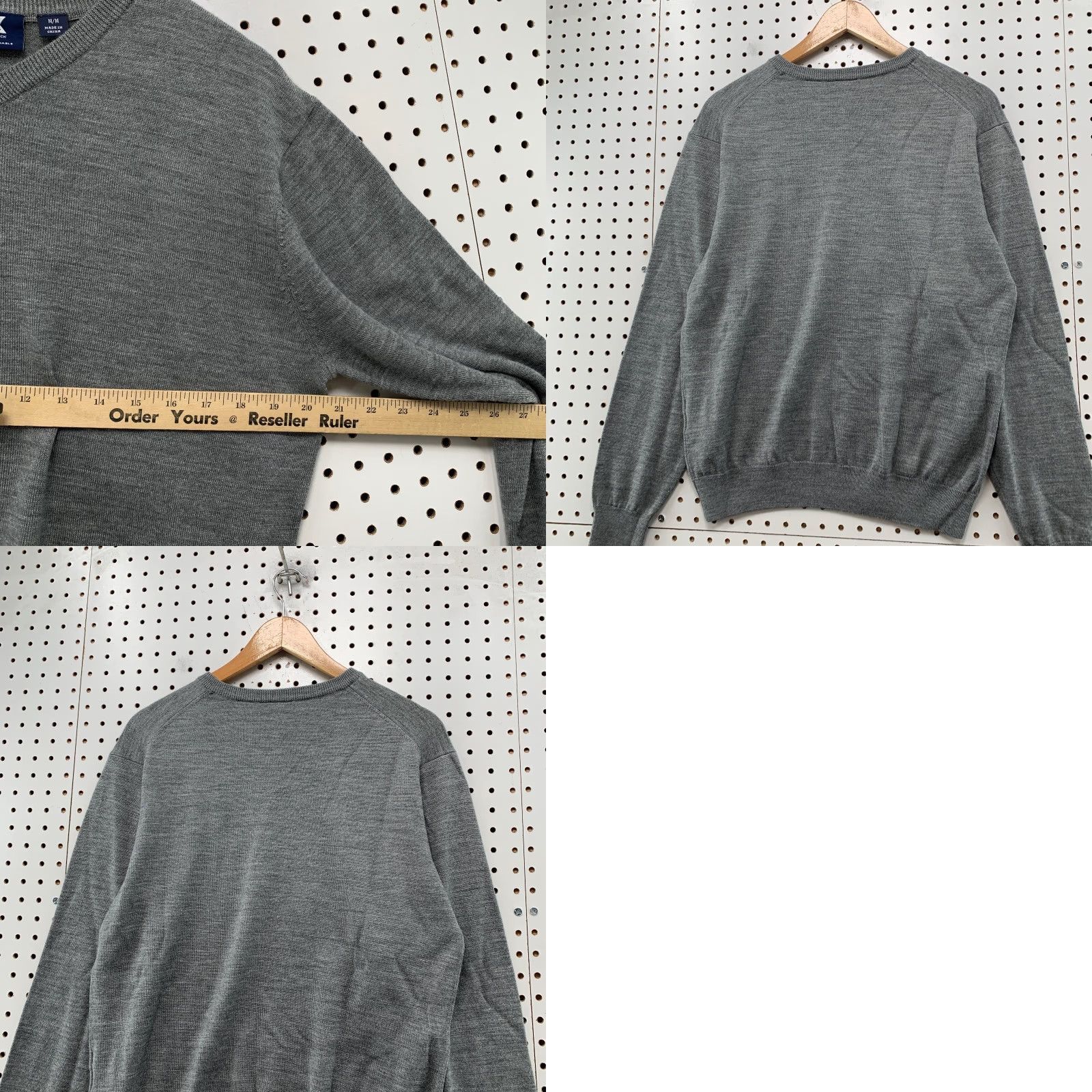 Cutter & Buck Cutter Buck Merino Wool Sweater Mens Medium Gray V-Neck Golf Preppy Pullover Size US M / EU 48-50 / 2 - 9 Thumbnail