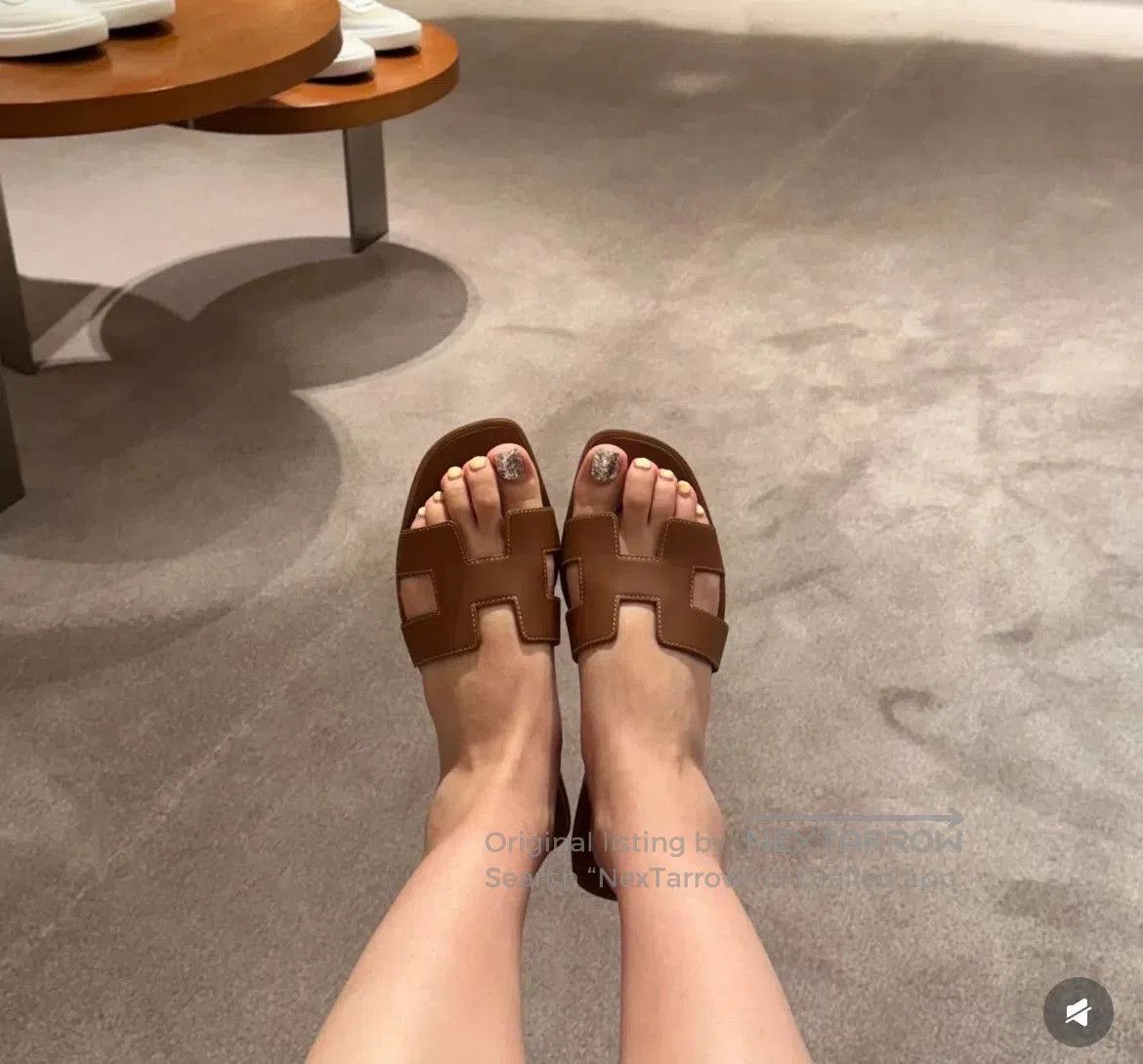 Hermes Hermes Brown Large H Slippers. Size US 6 / IT 36 - 8 Thumbnail