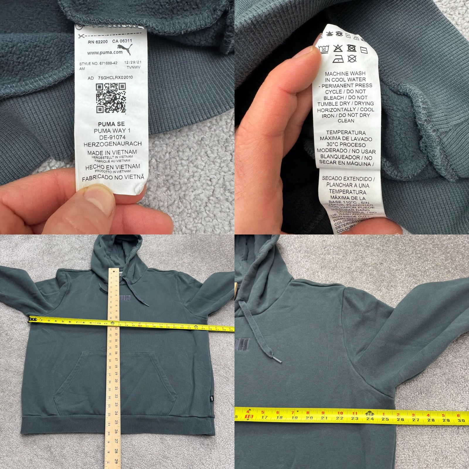 Puma Puma Way 1 Hoodie Pullover Sweatshirt Men XL Blue Embroidered Fleece Drawstring Hoodie Mens XL Blue Puma Way 1 Size US XL / EU 56 / 4 - 8 Thumbnail