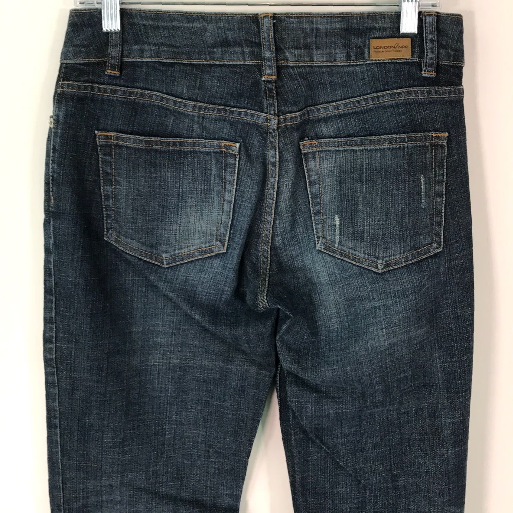 Vintage London Jeans Flared Denim Blue Size 4 Womens Regular Low Rise 32in Inseam 5-Pocket Stretch Comfort Summer Fall Winter Seasons Size 27" / US 4 / IT 40 - 4 Thumbnail