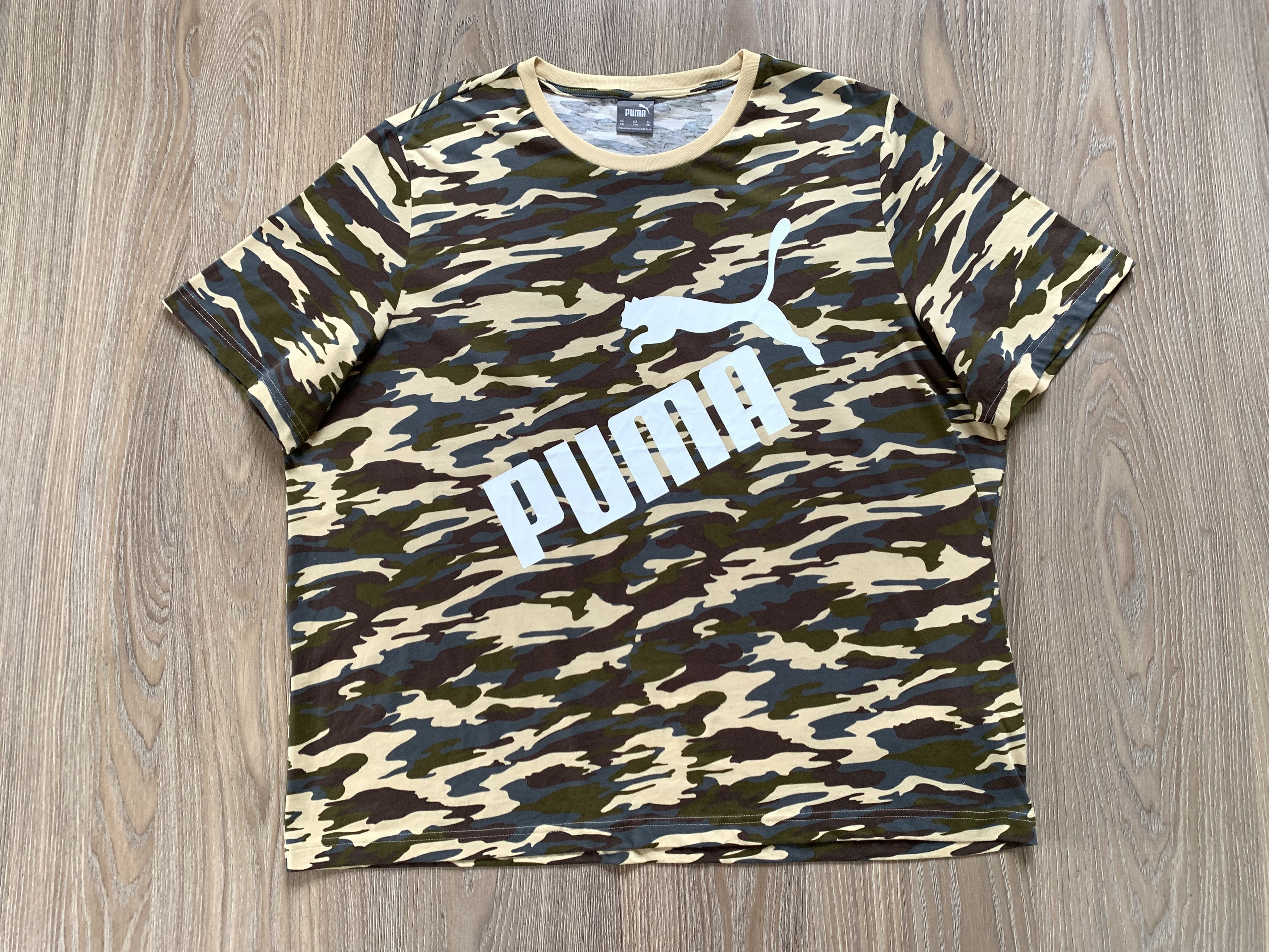 Puma Puma Khaki Military Cotton T Shirt 2023 Size US XXL / EU 58 / 5 - 2 Thumbnail