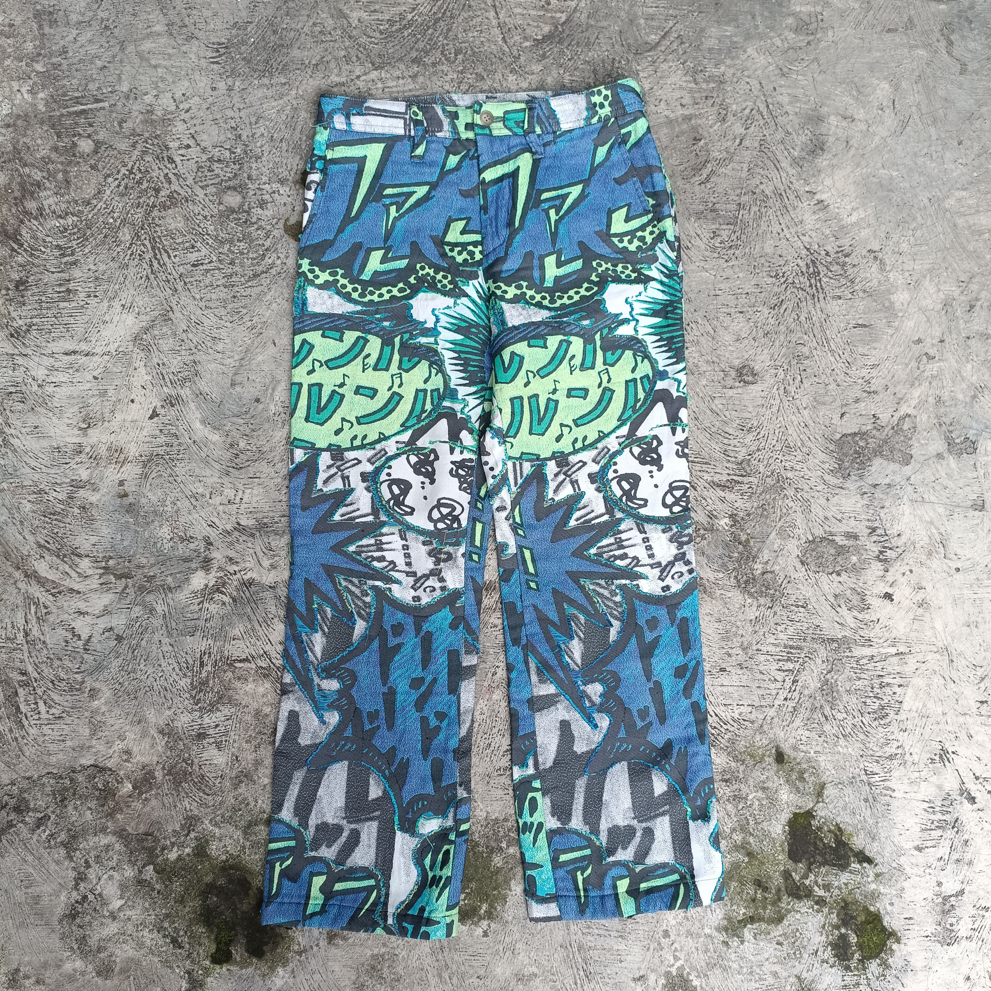 Pleats Please Issey Miyake RARE Pleats Please Anime Manga Japan Patern Cotton Size 28" / US 6 / IT 42 - 1 Thumbnail