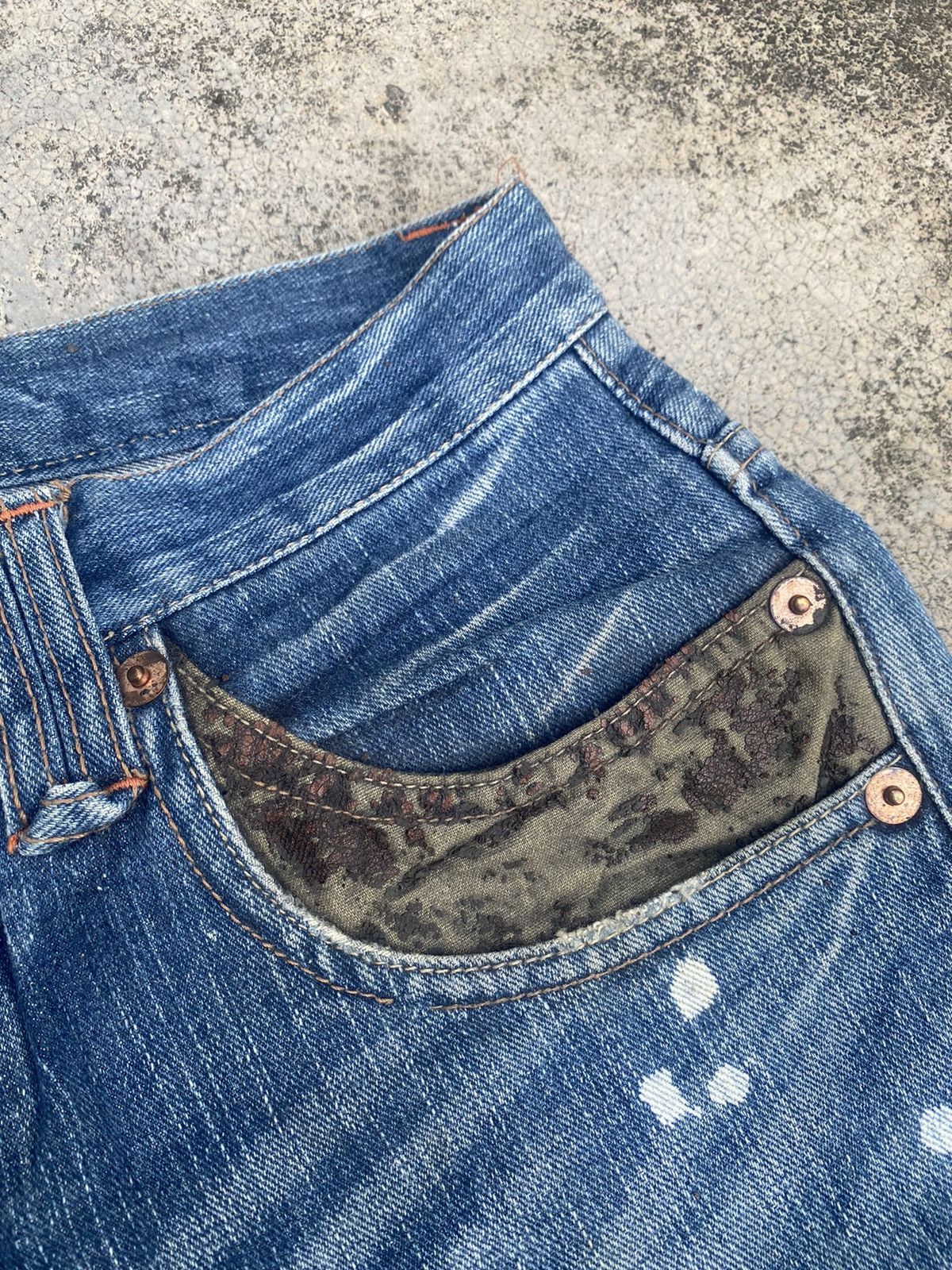 Japanese Brand Flare Jeans Root Three Distressed Fade Bootcut Size US 30 / EU 46 - 13 Thumbnail