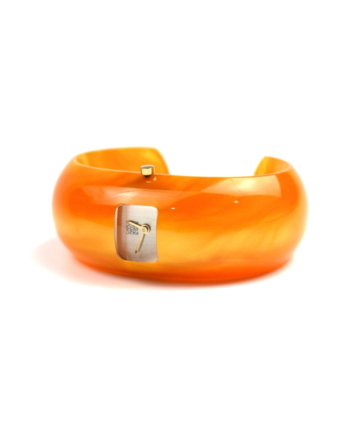 Vintage 1990S CARLO MARONI HONEY RESIN BANGLE WATCH Size ONE SIZE - 2 Thumbnail