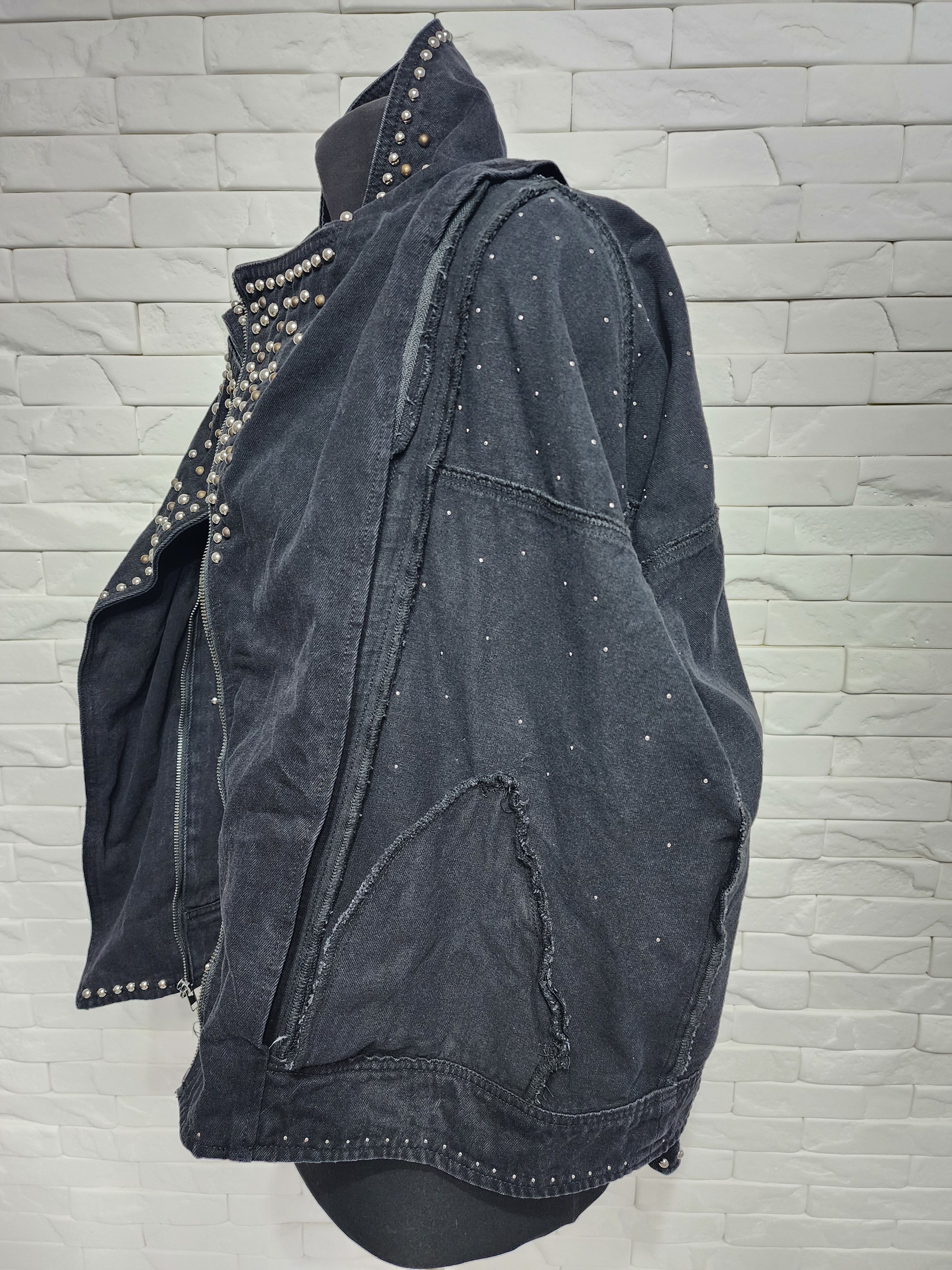 Other Women's biker denim jacket. Size 4XL / US 24-26 - 10 Thumbnail