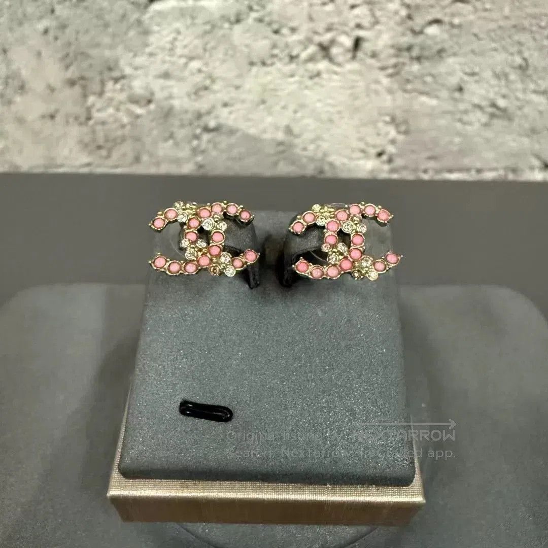 Chanel Chanel Double C Rhinestone Earrings. Size ONE SIZE - 1 Thumbnail