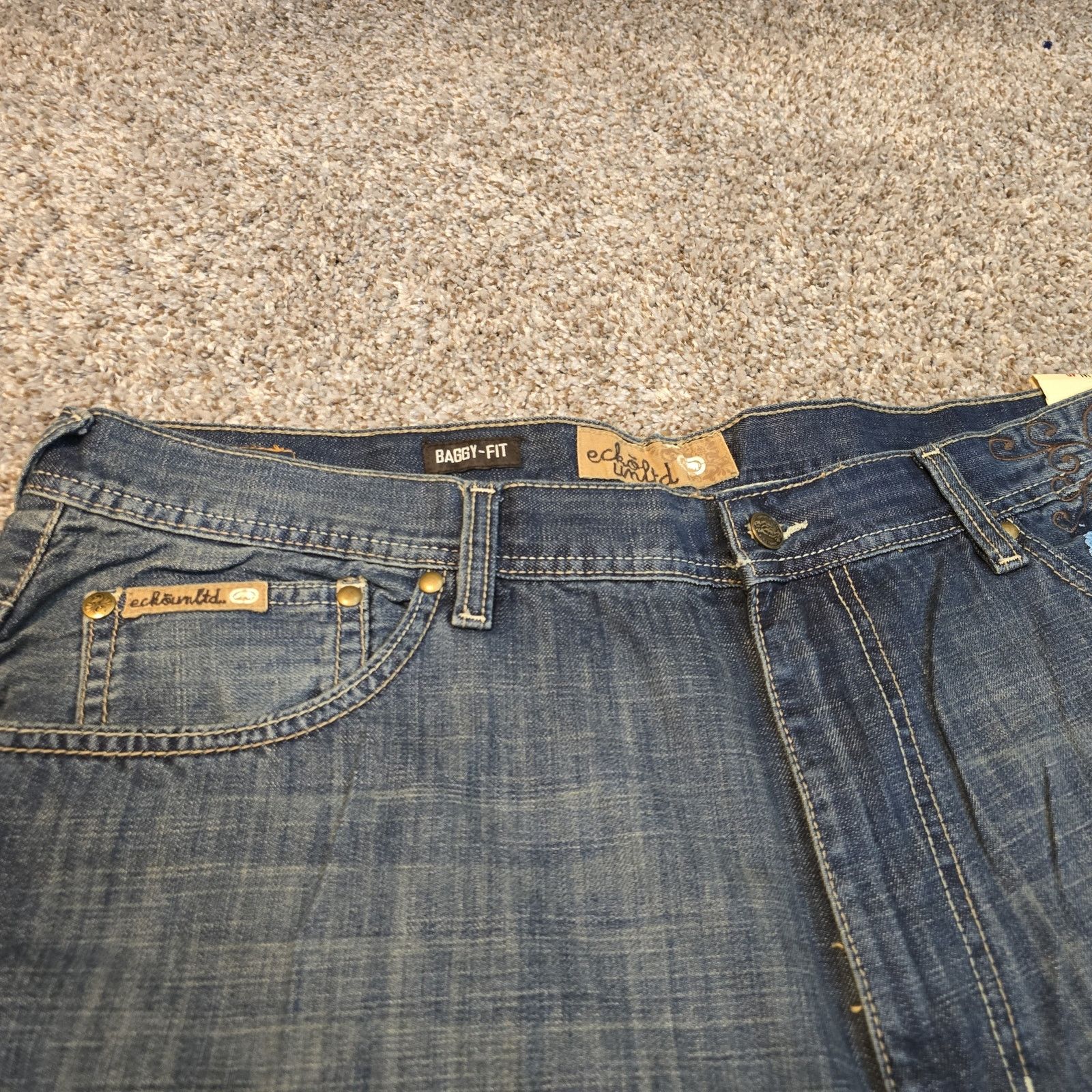 Ecko Unltd. NWT DS Y2K Vintage Ecko Unltd Baggy Jean Shorts Embroidered Size US 40 / EU 56 - 7 Thumbnail