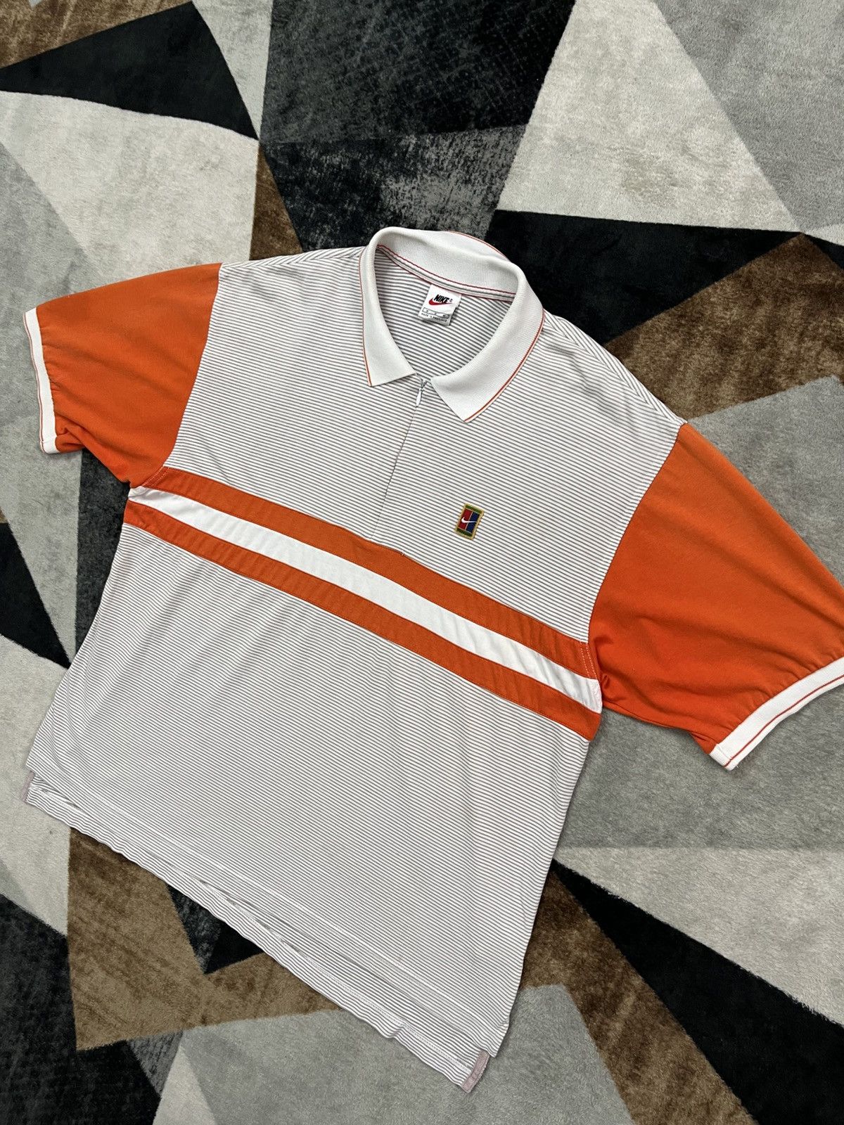 Nike Vintage 90s Nike Court Stripe Polo Shirts Halfzip Size US M / EU 48-50 / 2 - 2 Thumbnail