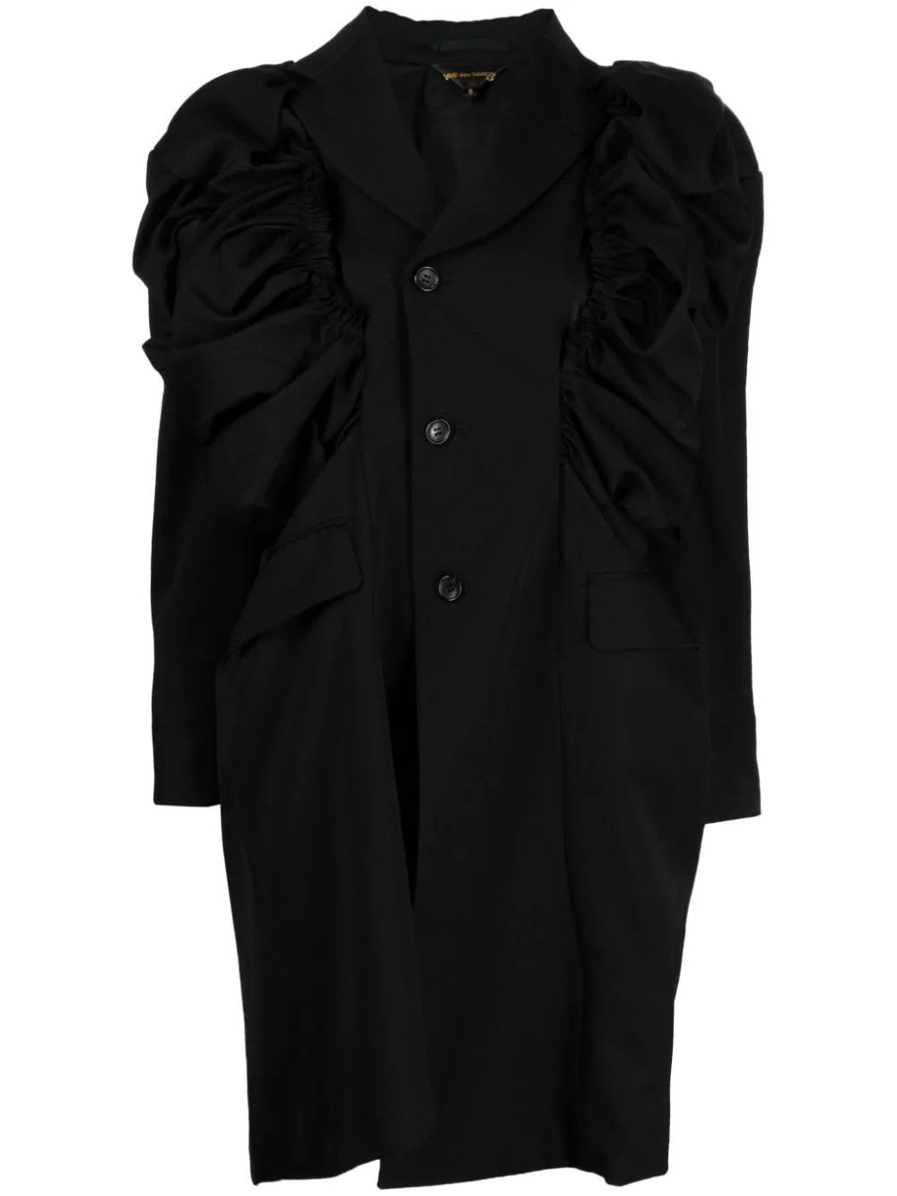 o1mle0824 Asymmetric Oversized Blazer in Black