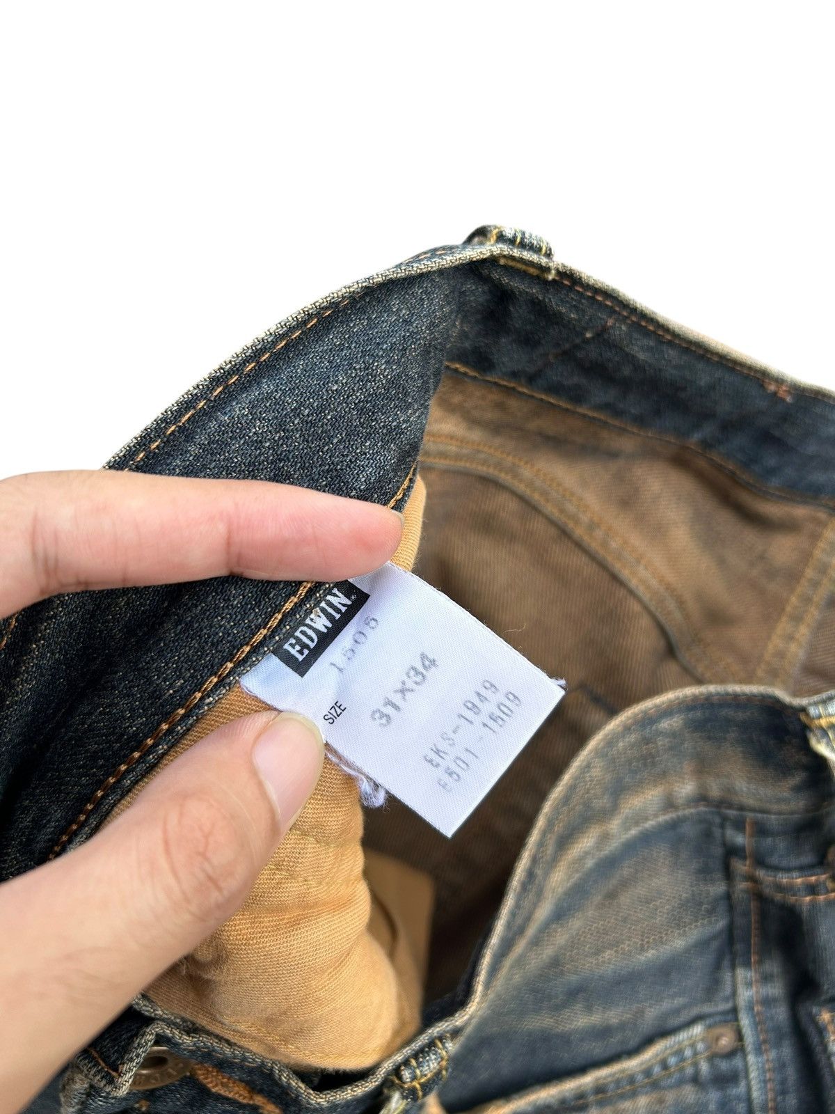 Edwin × Kapital × Vintage Vintage Edwin 505 Selvedge Baggy Rusty Distressed Denim Jean Size US 31 - 6 Thumbnail
