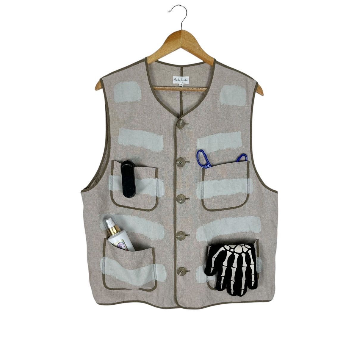 ☀️PAUL SMITH HEMP MULTI POCKET BUTTON VEST