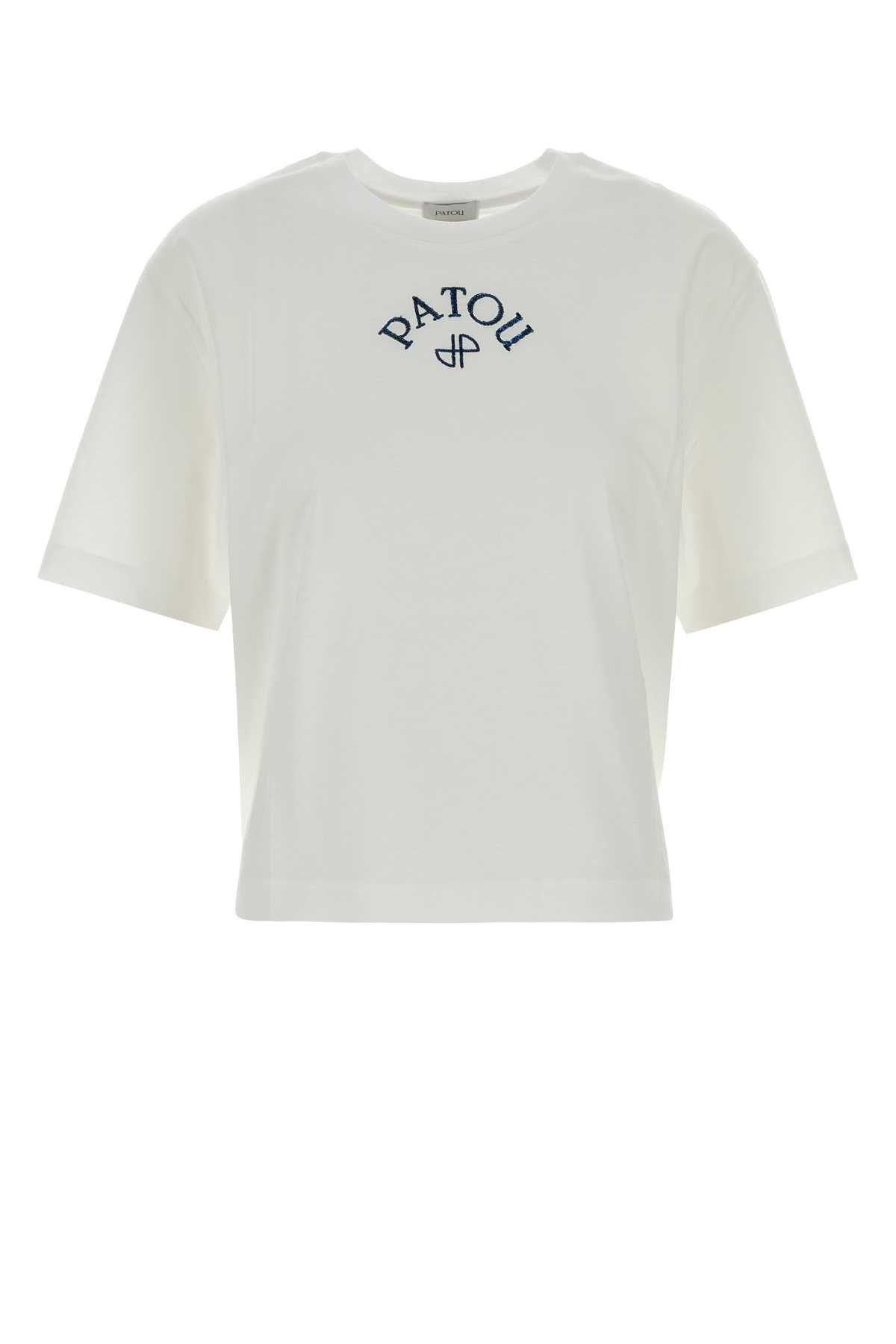 Patou White Cotton T-Shirt Size L / US 10 / IT 46 - 1 Thumbnail