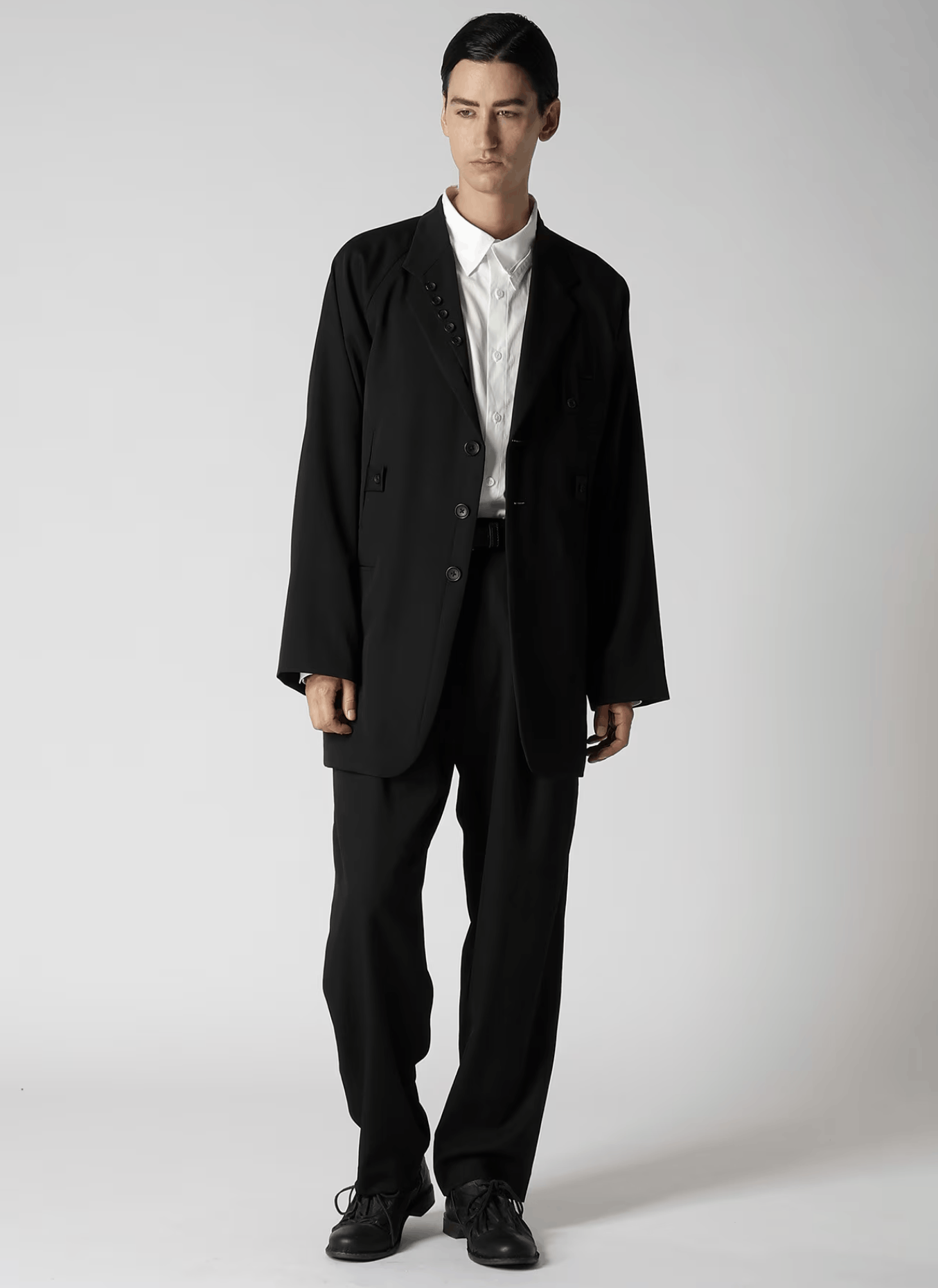 Yohji Yamamoto Yohji Yamamoto Pour Homme W/Gabardine LAPEL BUTTON 5PK JKT Size US L / EU 52-54 / 3 - 13 Thumbnail