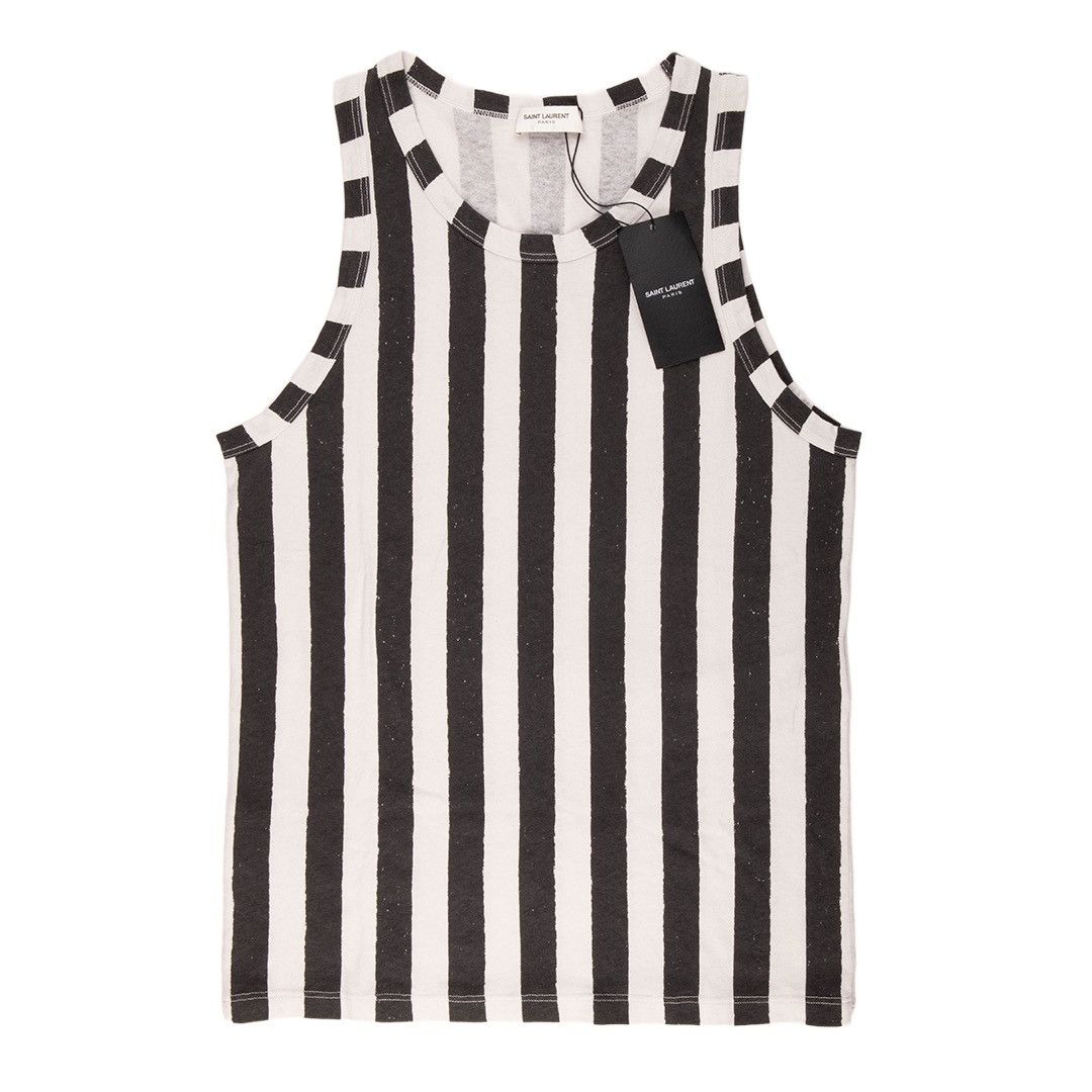 Saint Laurent Paris saint laurent black and white stripes distressed tank Size US S / EU 44-46 / 1 - 1 Thumbnail