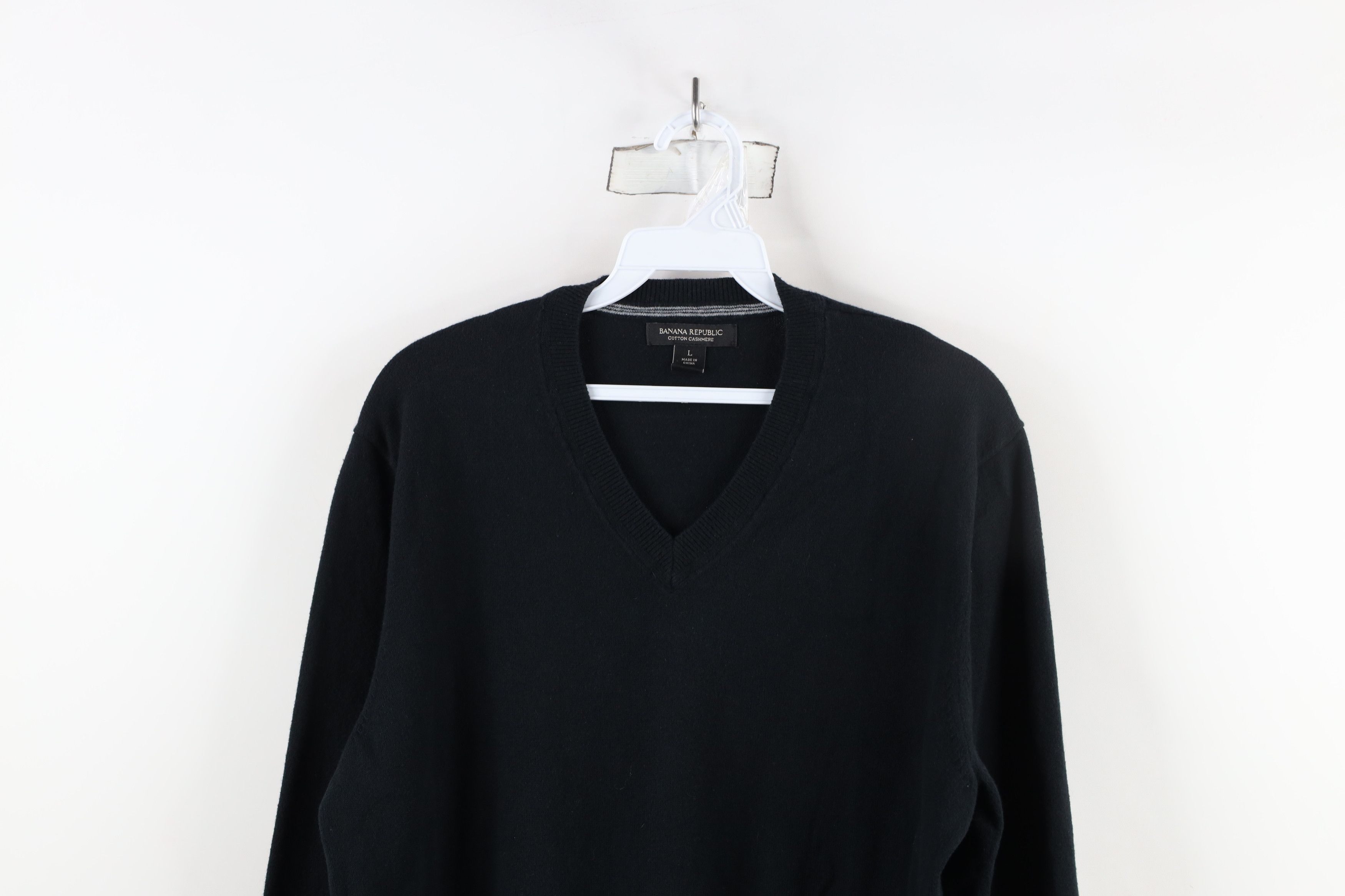 Banana Republic × Vintage Vintage Y2K Banana Republic Cotton Cashmere Knit Sweater Size US L / EU 52-54 / 3 - 2 Thumbnail