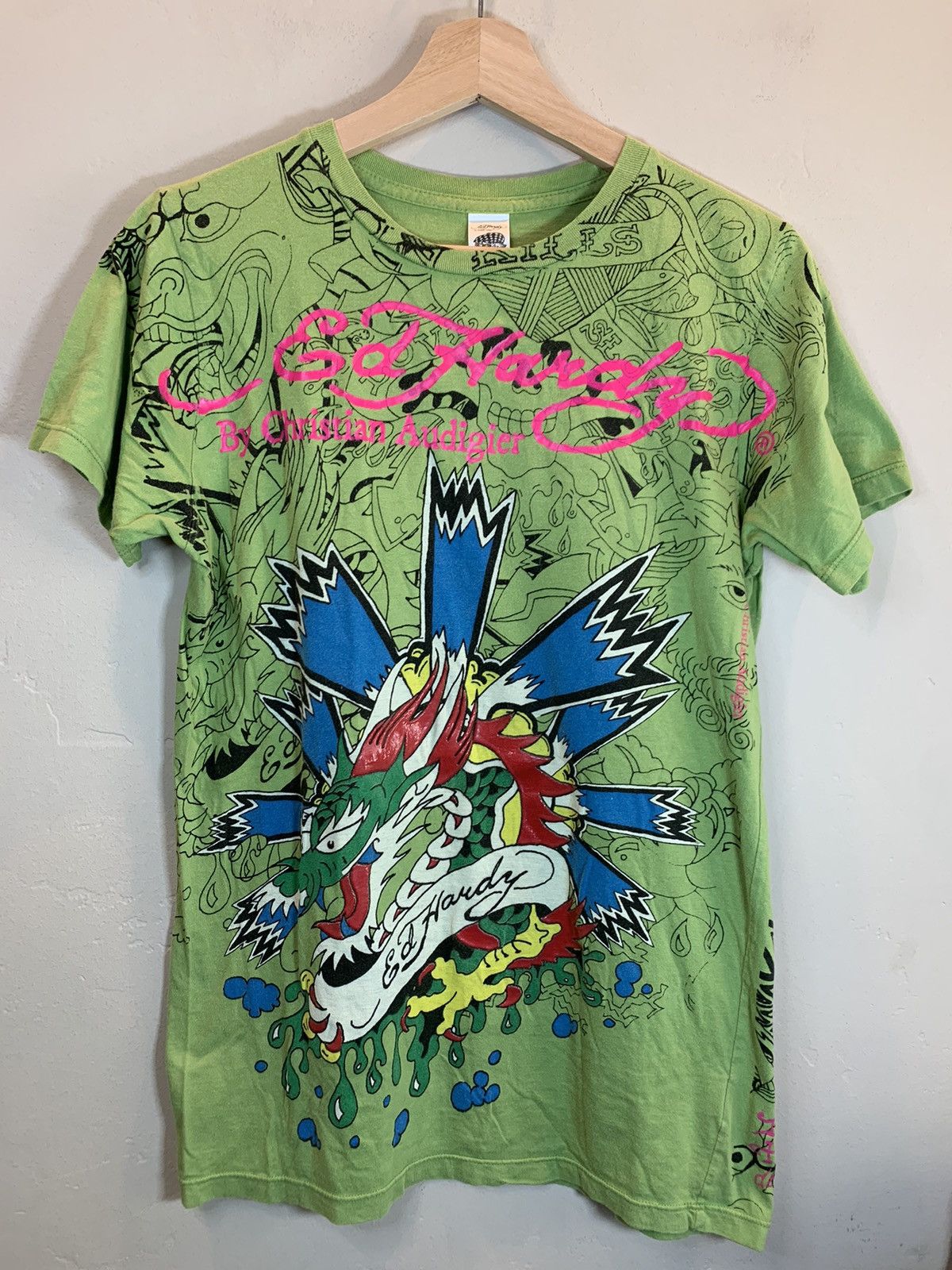 Christian Audigier × Ed Hardy × Vintage *RARE* Vintage Ed Hardy Christian Audigier Tattoo Art Shirt Size US S / EU 44-46 / 1 - 1 Thumbnail