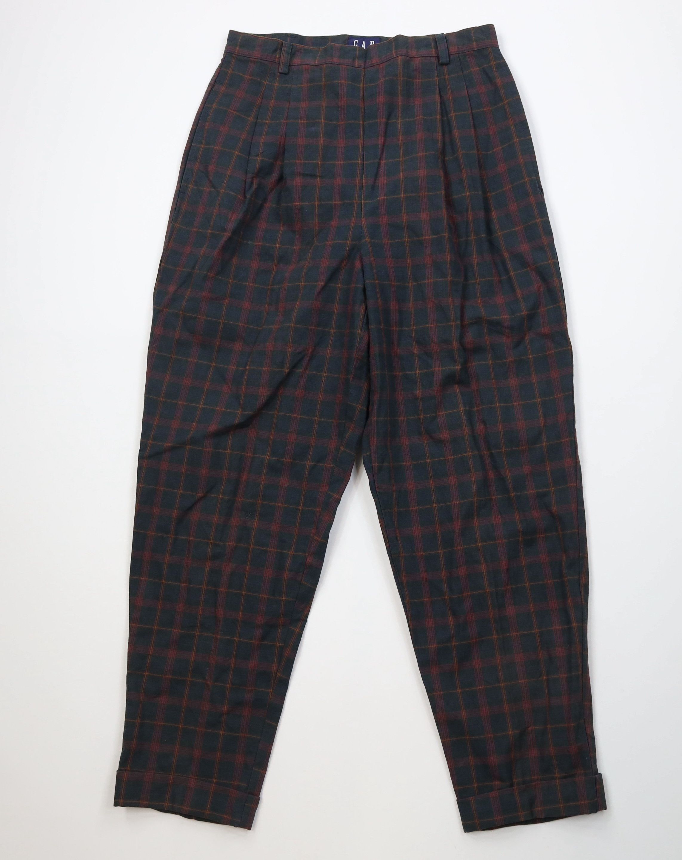 Gap Vintage 90s Gap Tapered Leg Chino Pants Trousers Plaid Size 36" / US 14 / IT 50 - 1 Thumbnail