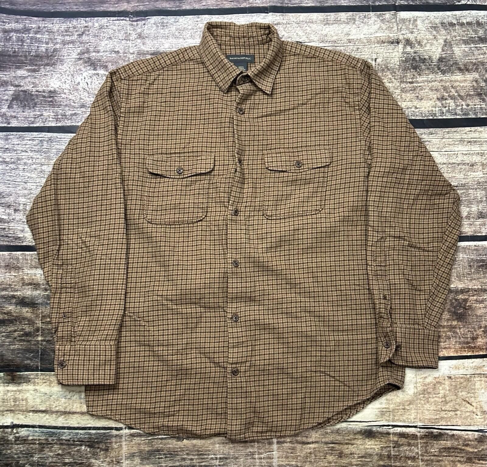 Banana Republic Y2K Banana Republic Flannel Shirt Mens L Cotton Wool 2002 Size US L / EU 52-54 / 3 - 1 Thumbnail
