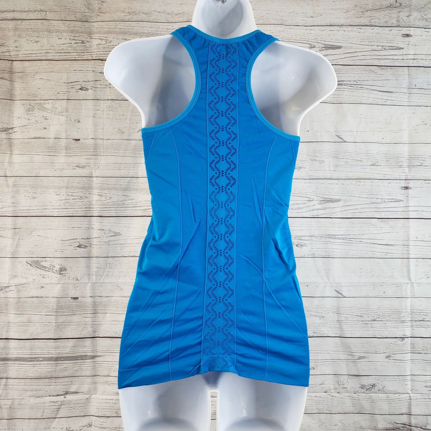 Vintage Electric Yoga Tank Top Womens M/L Racerback Solid Blue Fitness Top Size M / US 6-8 / IT 42-44 - 3 Thumbnail