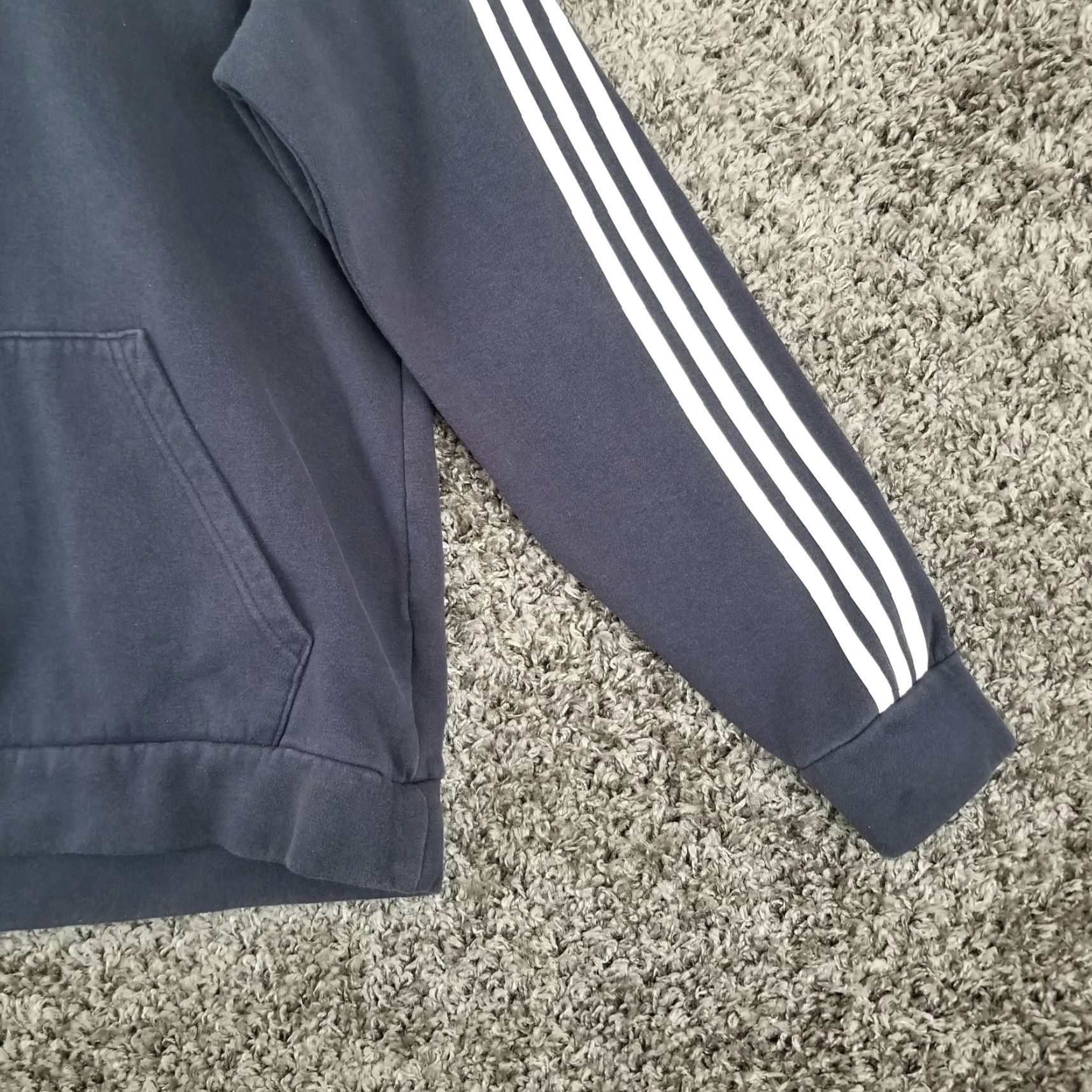 Adidas Adidas Mens Blue White Stripes Pullover Hoodie Size M Size US M / EU 48-50 / 2 - 2 Thumbnail