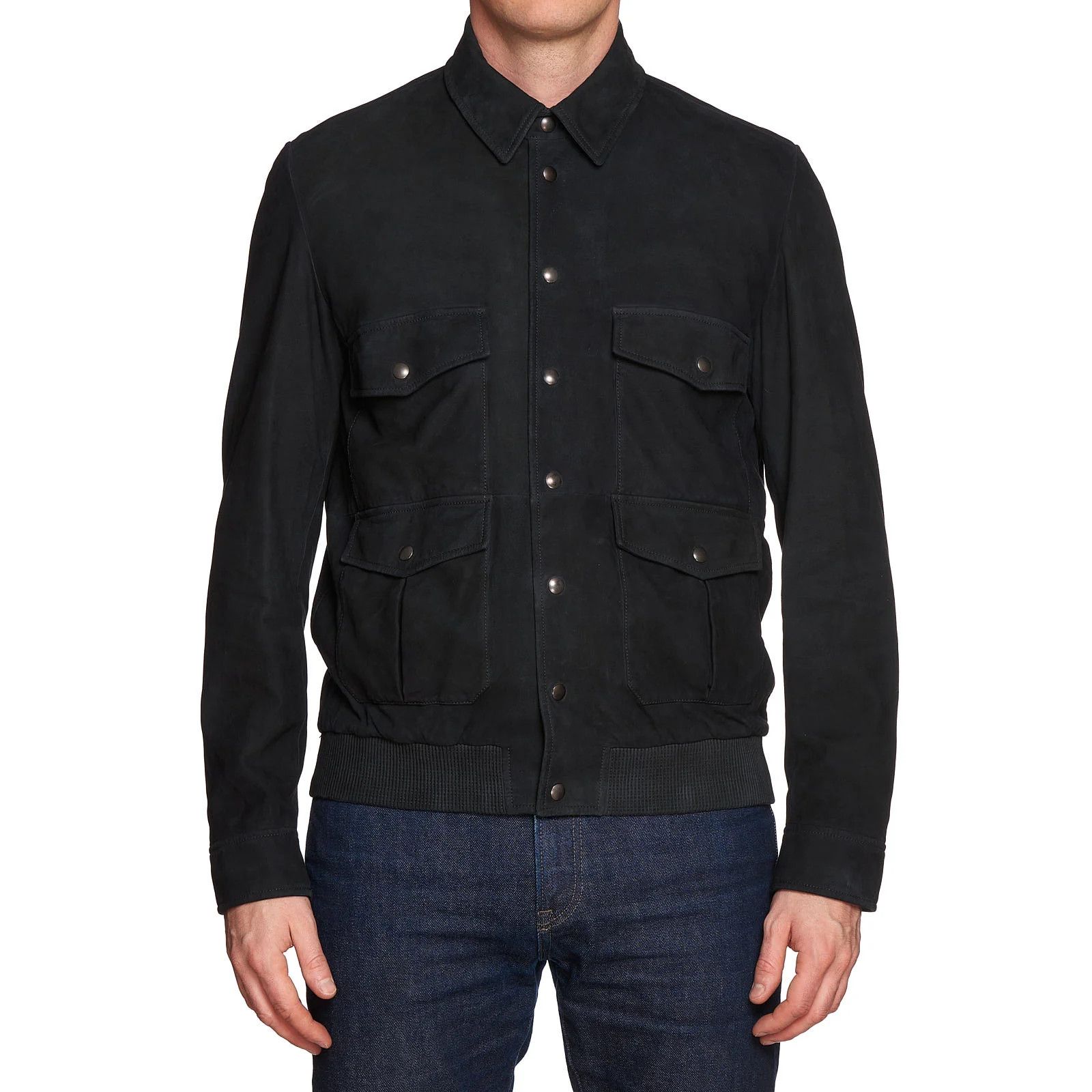 Bottega Veneta BOTTEGA VENETA Black Sheepskin Suede Leather Flight Jacket Size US M / EU 48-50 / 2 - 2 Thumbnail