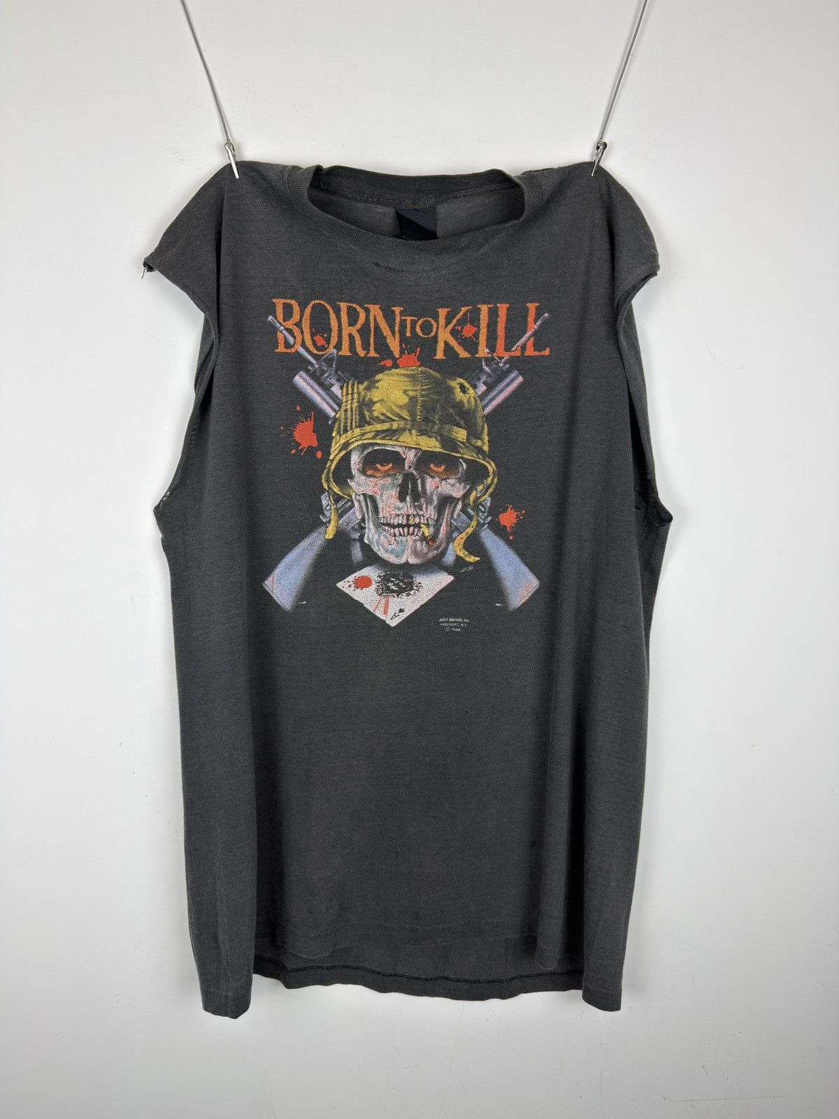 Vintage Vintage 3D Emblem Born to Kill Shirt 1988 Skull Biker Tee