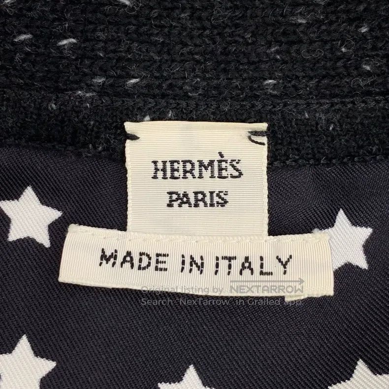 Hermes Hermes Black Star Polka Dot Printed Wool V-Neck Single Bre Size XS / US 0-2 / IT 36-38 - 5 Thumbnail