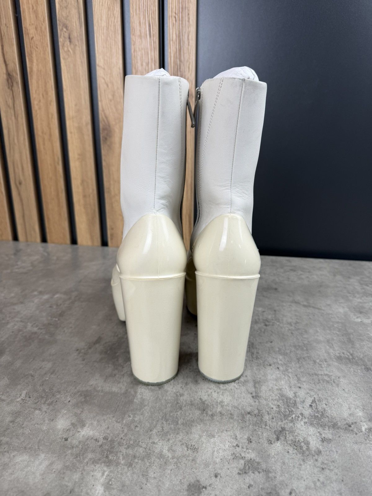 Peter Do at.kollektive x Peter Do Leather Platform Ankle Boots White Size US 10 / IT 40 - 3 Thumbnail