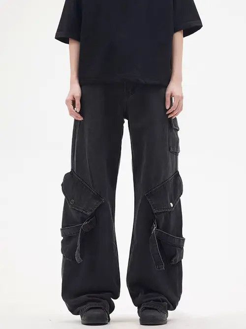 Japanese Brand Street Hip Hop Street Baggy Workwear Denim Trousers Size US 34 / EU 50 - 2 Thumbnail