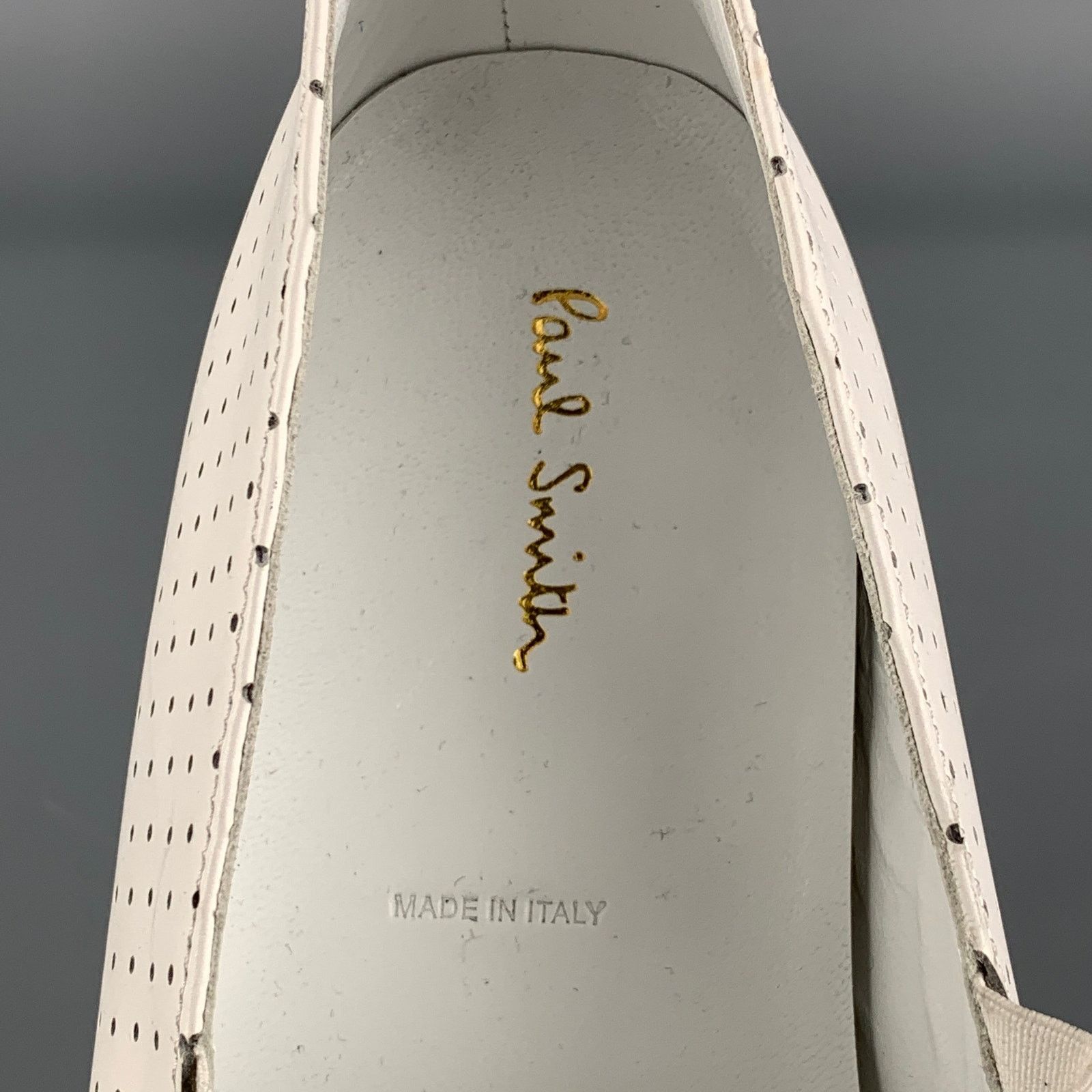 Paul Smith PAUL SMITH Size 10 White Perforated Leather Slip On Loafers Size US 10 / EU 43 - 6 Thumbnail