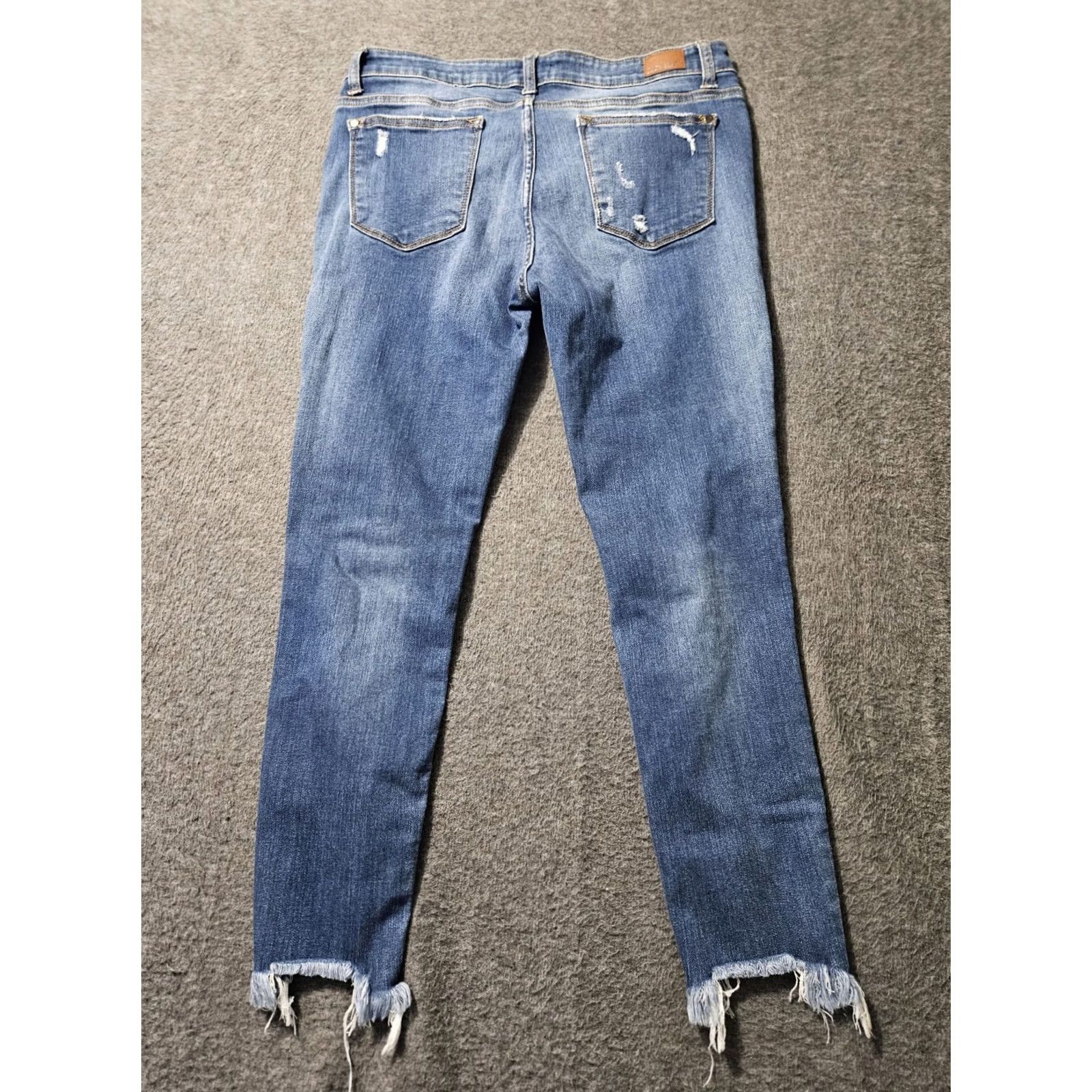 Vintage Judy Blue Jeans Women's 15/32 Low Rise Skinny Straight Denim Distressed Blue 24In Inseam Regular Fit Cute City Preppy Clothing Women Size 36" / US 14 / IT 50 - 6 Thumbnail