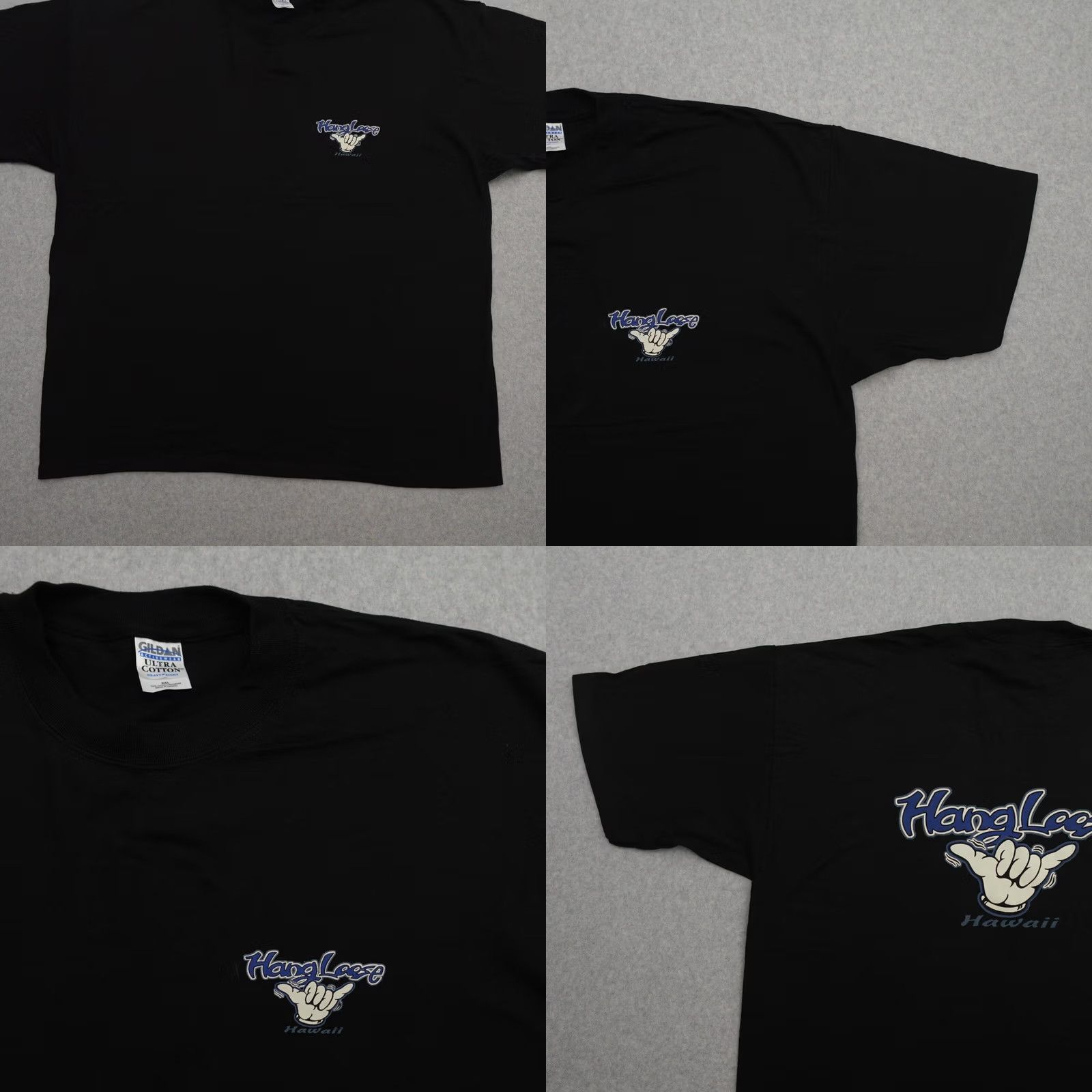 Gildan VINTAGE Hawaii T-Shirt Mens 2XL Black Hang Loose Surf Beach 31x26 GILDAN Shirt Mens 2XL Black Beach USA 90s Size US XXL / EU 58 / 5 - 8 Thumbnail